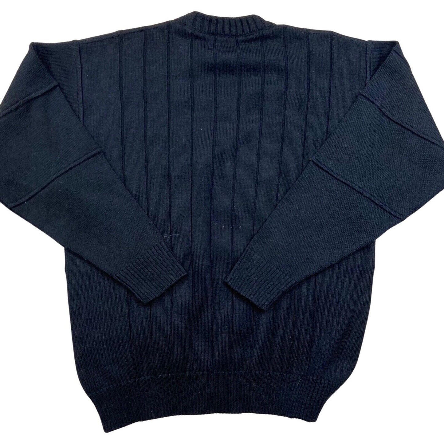 Vintage 90s 00s Novelty Black Many Faces Embroidered Knitted Jumper XL