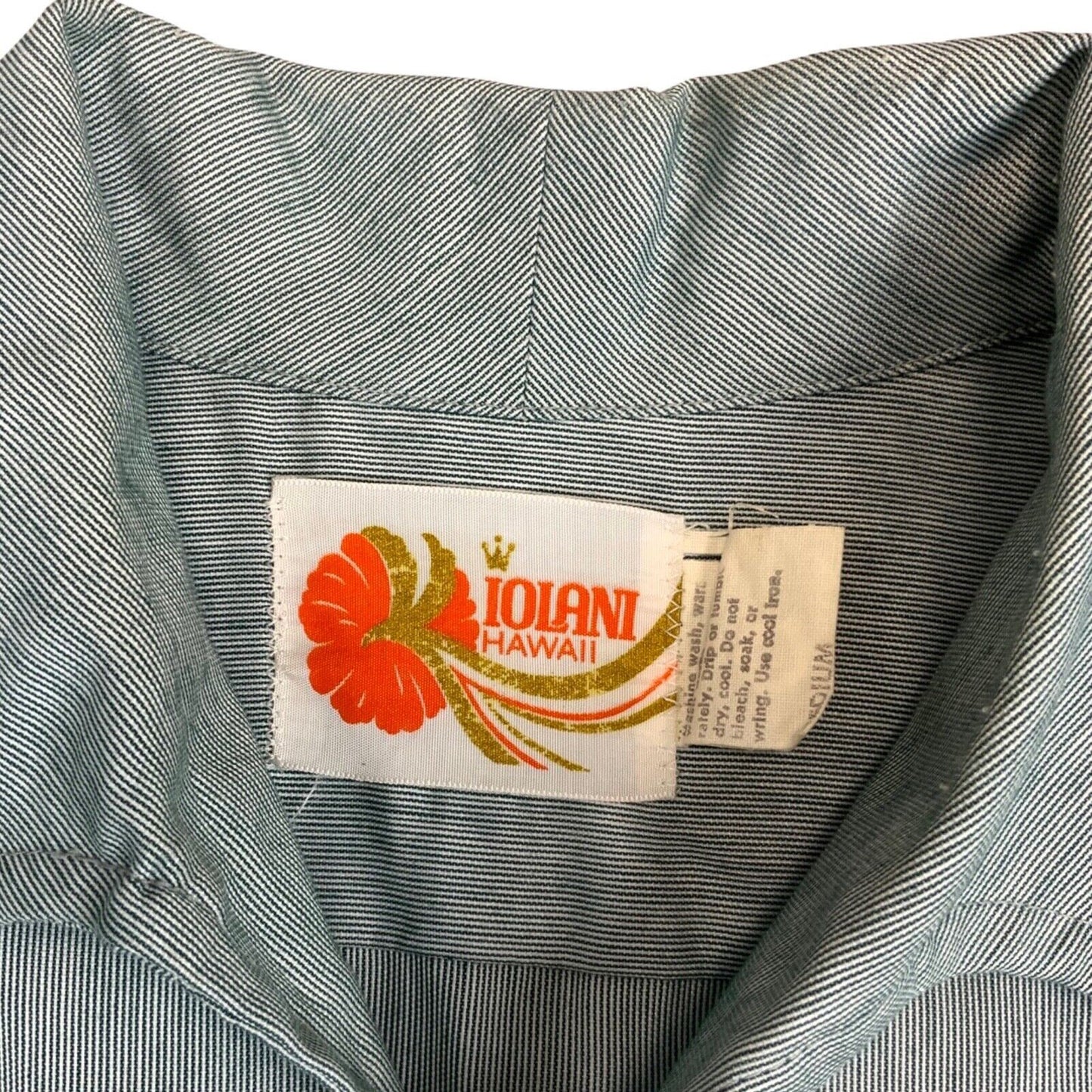 RARE VTG 60s 70s IOLANI HAWAIIAN ALOHA SHIRT TIKI FLOCKING ROCKABILLY 38” S