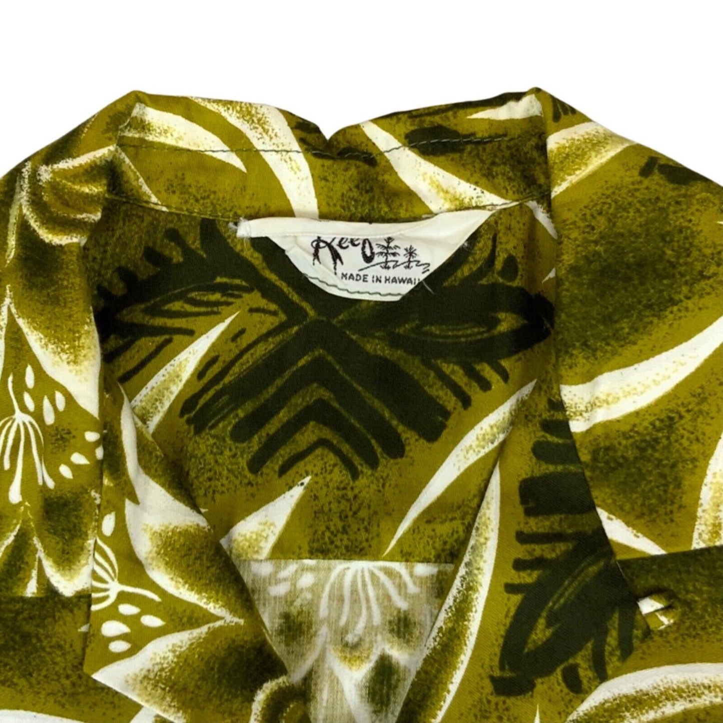 RARE VTG 60s 70s REEF COTTON HAWAIIAN ALOHA SHIRT TIKI ROCKABILLY 36” S