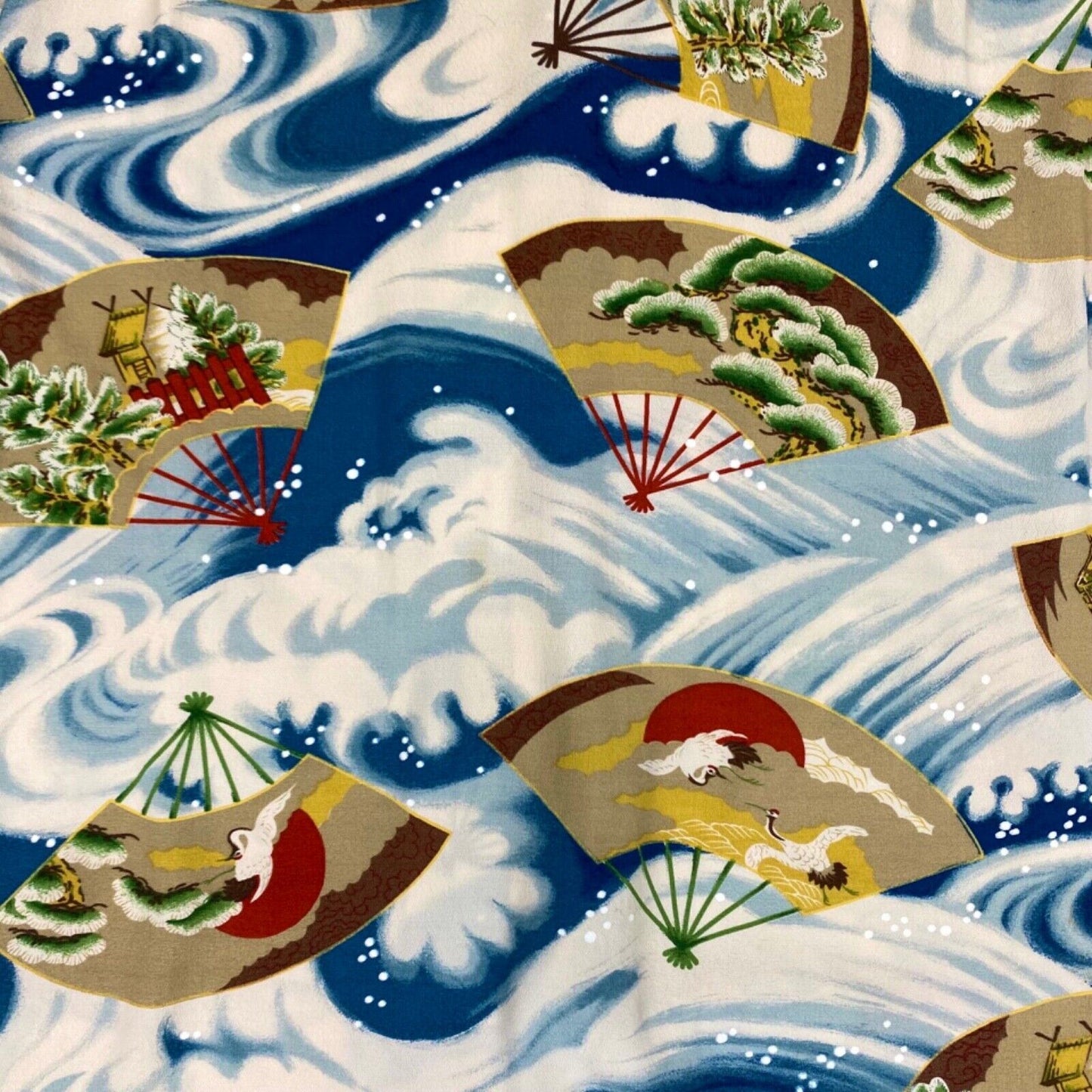 VTG SUN SURF FIRELAND 40s 50s STYLE HAWAIIAN ALOHA SHIRT RAYON ROCKABILLY 38”