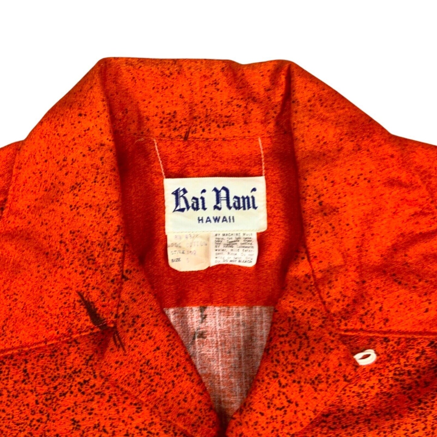 RARE VTG 60s 70s RAI NANI BARK CLOTH HAWAIIAN ALOHA SHIRT TIKI ROCKABILLY 37”