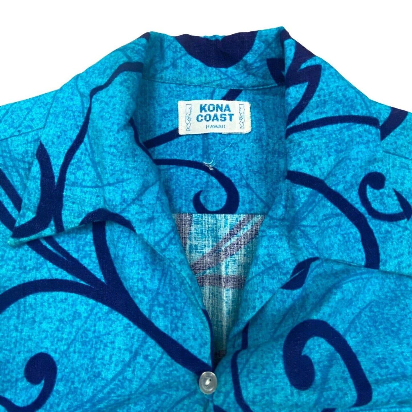 RARE VTG 60s 70s KONA BARK CLOTH HAWAIIAN ALOHA SHIRT TIKI ROCKABILLY 43” (39)