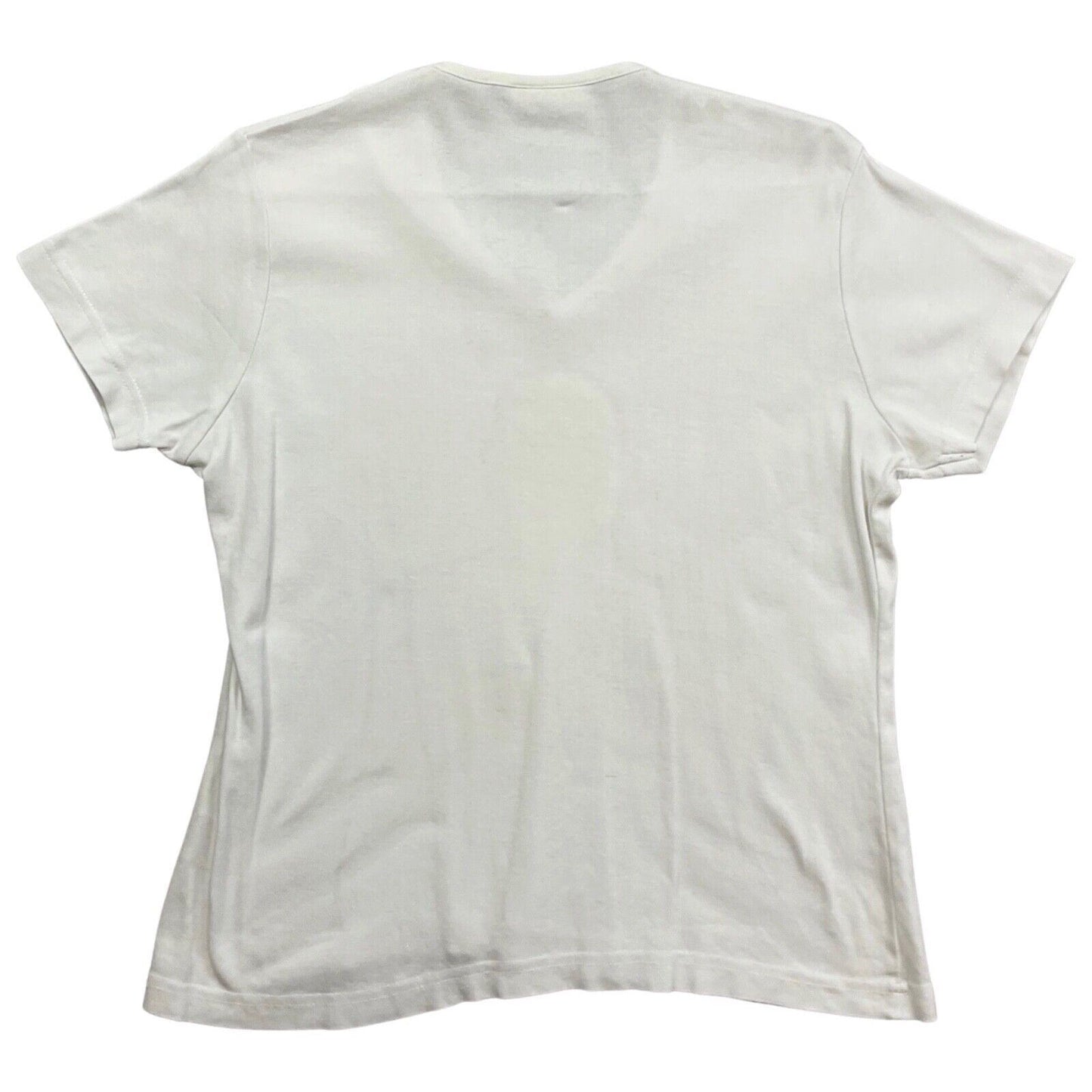 Vintage 90s 00s White Mr Clean Graphic Baby Tee V Neck T-Shirt M 12 14