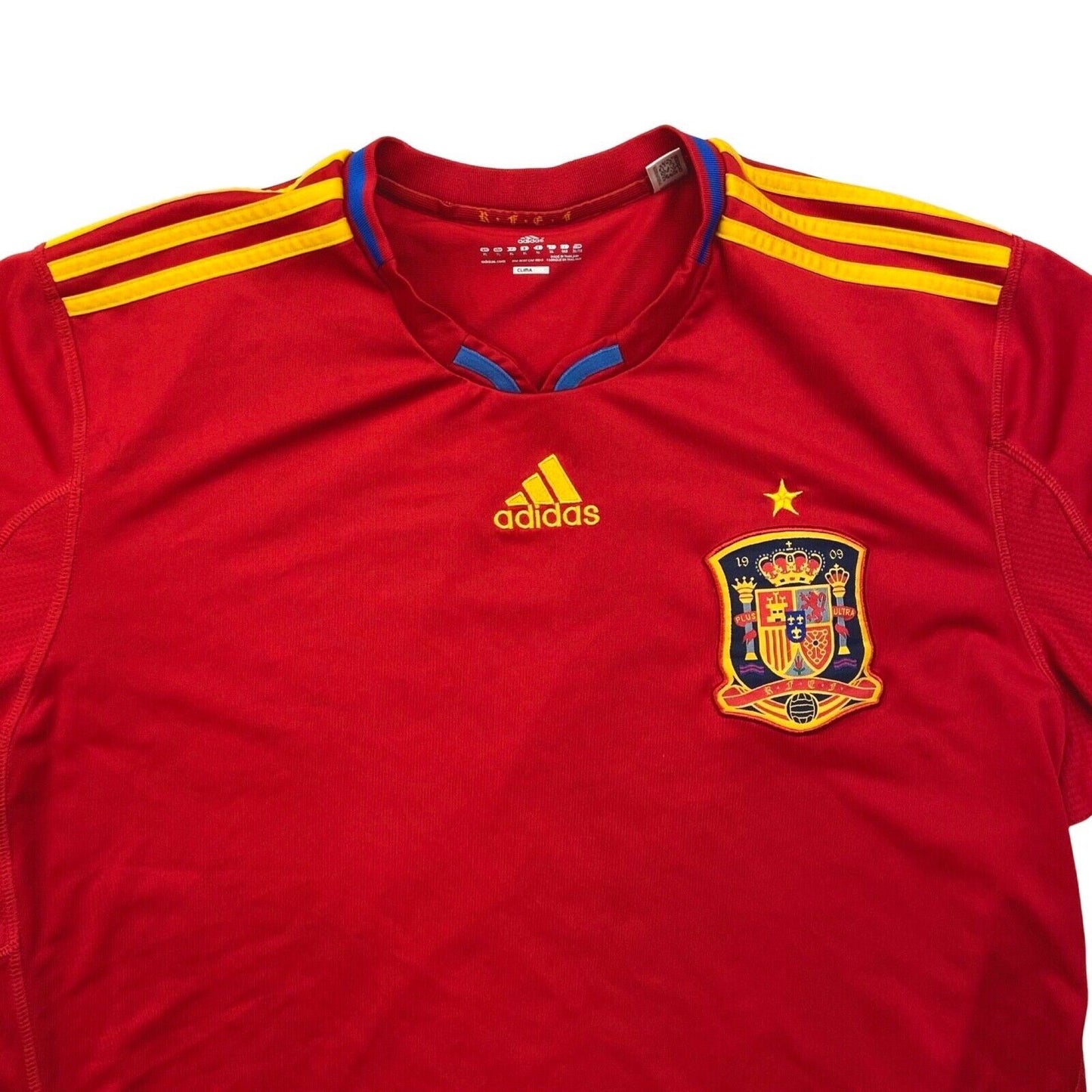 Vintage 2009 Red Adidas Spain National Team Home T-Shirt Climacool XL
