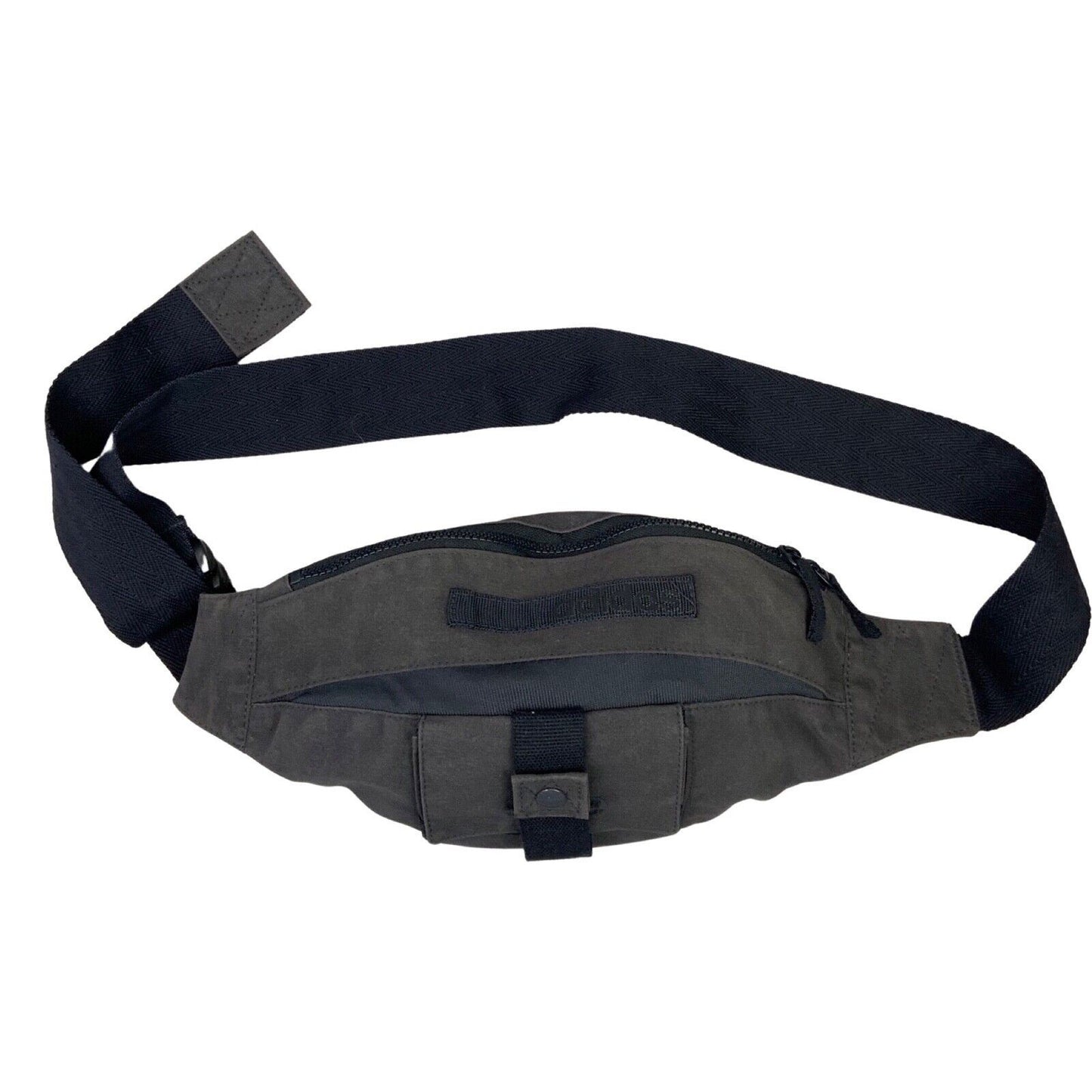 Vintage 2005 Charcoal Grey Adidas Cross Body Bum Bag Cotton Blend
