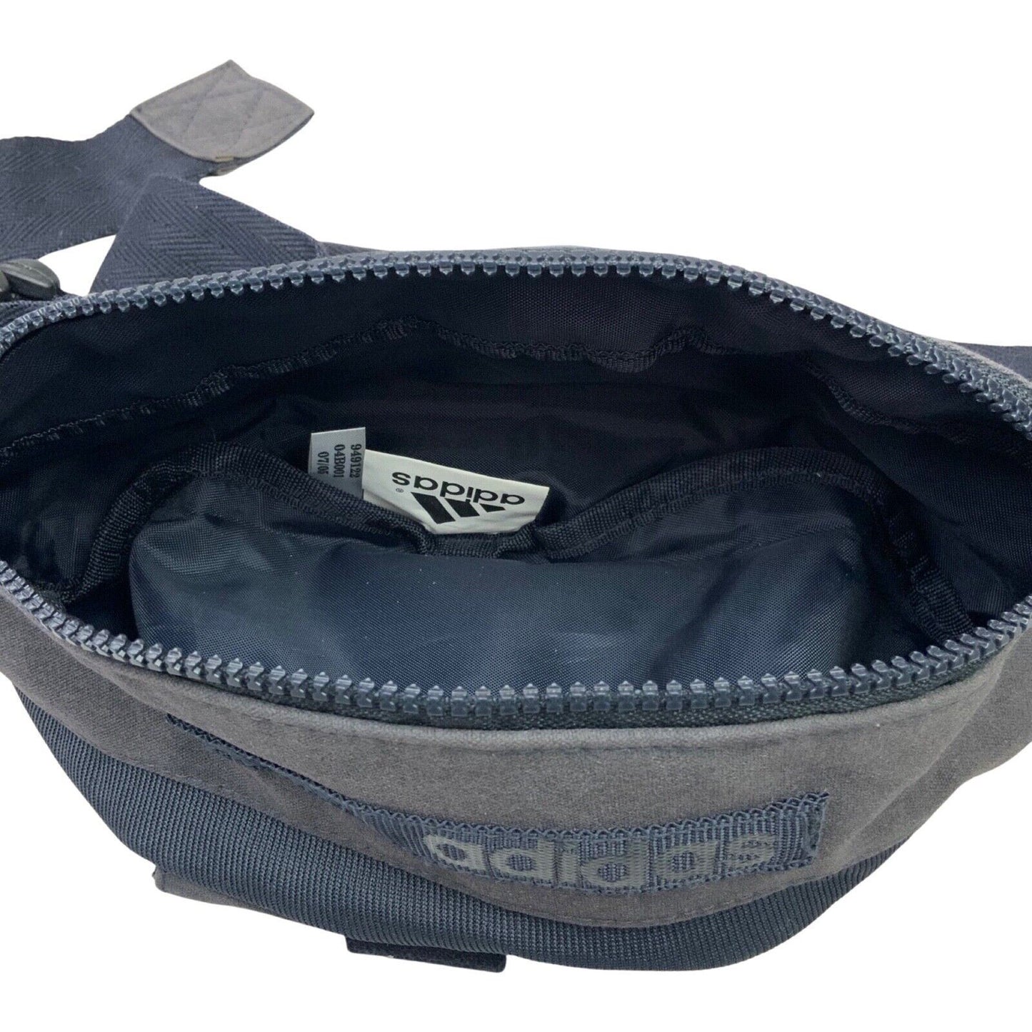 Vintage 2005 Charcoal Grey Adidas Cross Body Bum Bag Cotton Blend