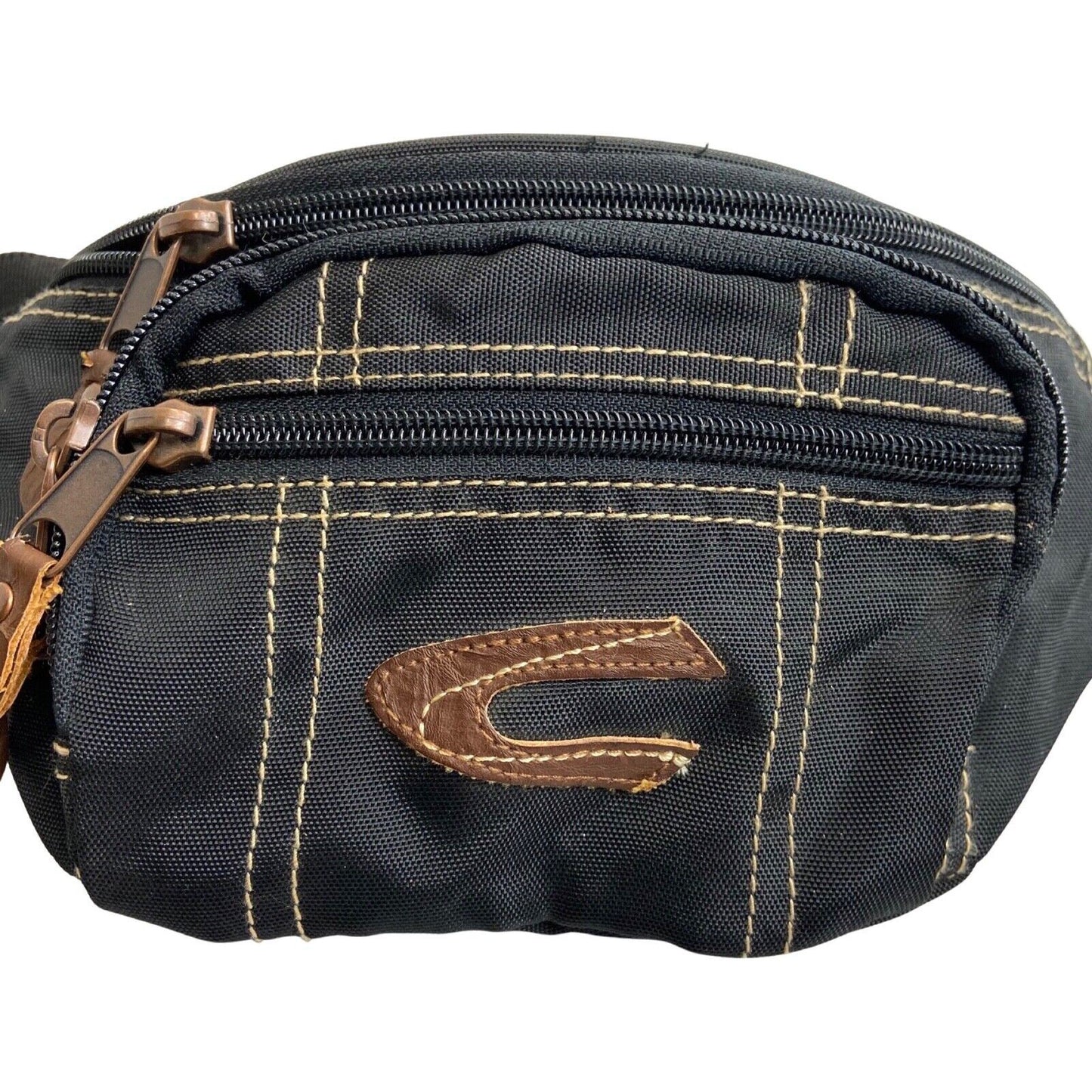 Vintage 90s 00s Black Brown Details Camel Active Cross Body Bum Bag