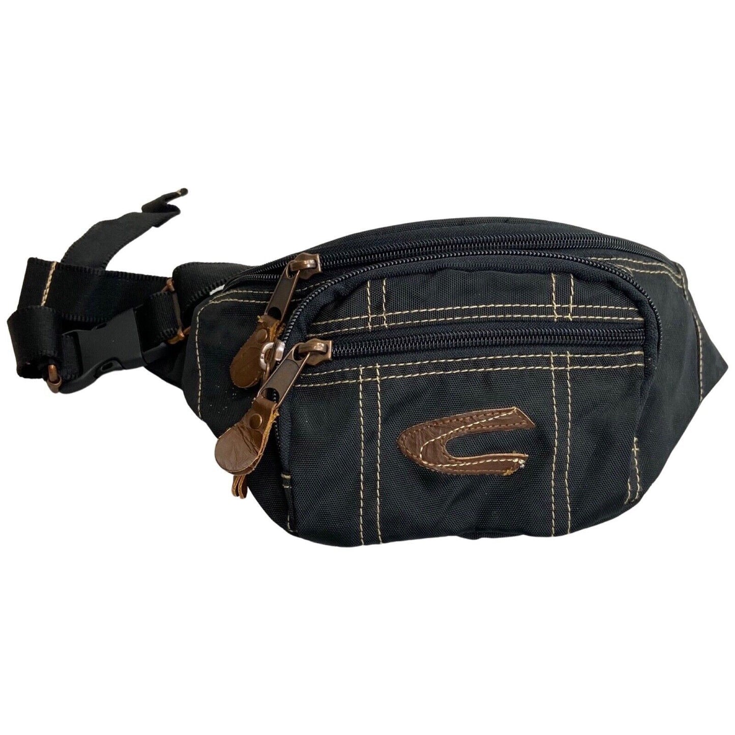 Vintage 90s 00s Black Brown Details Camel Active Cross Body Bum Bag