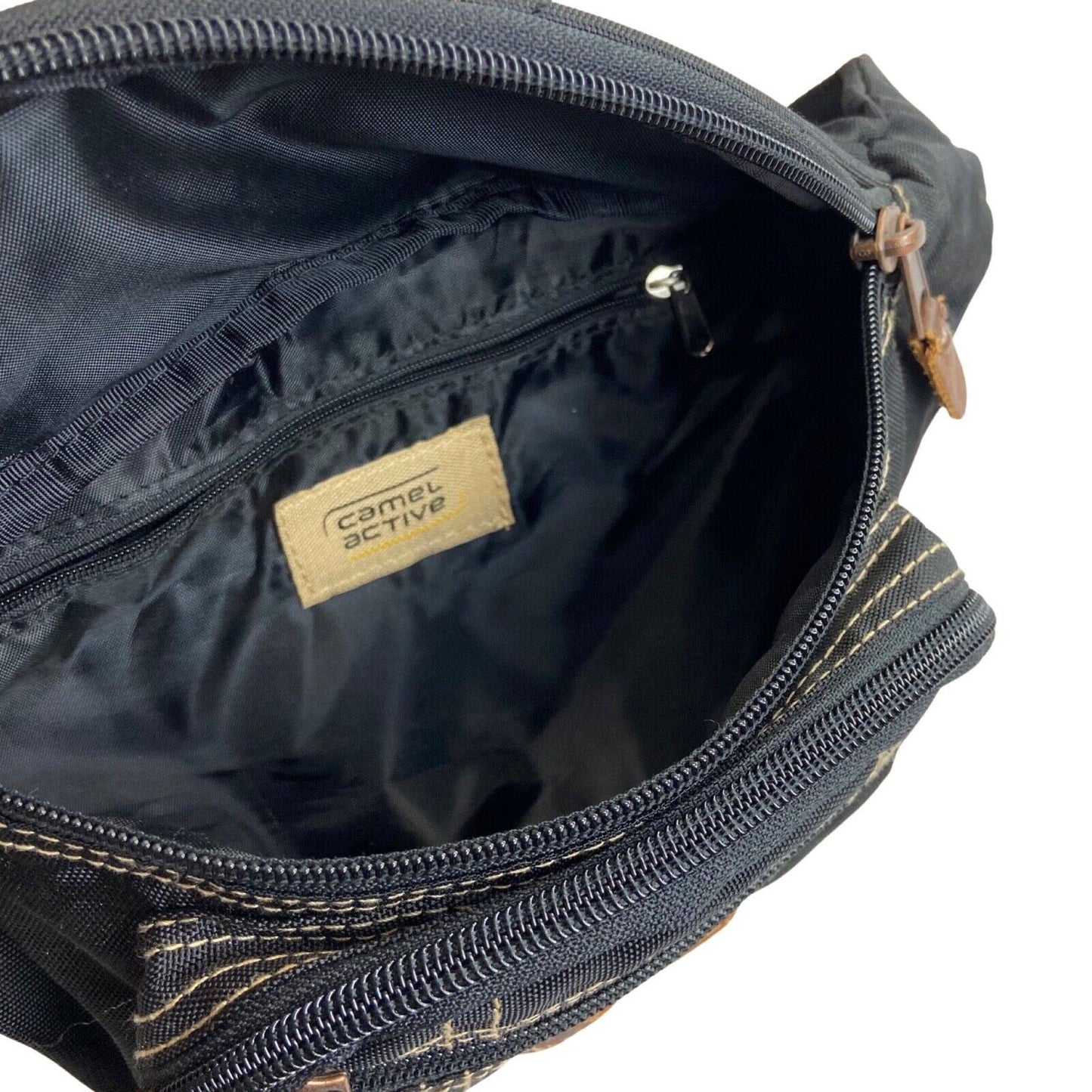 Vintage 90s 00s Black Brown Details Camel Active Cross Body Bum Bag