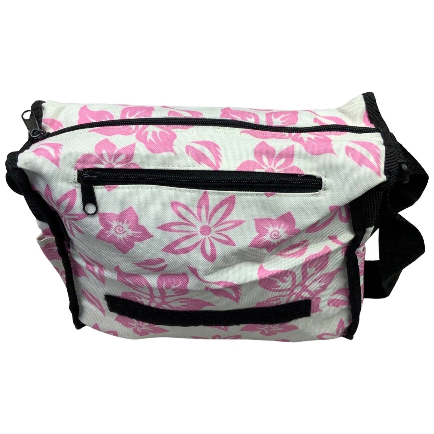 Vintage 90s 00s Y2K White Pink Mini Vinyl Carrier Eastpak Floral Patterned Bag