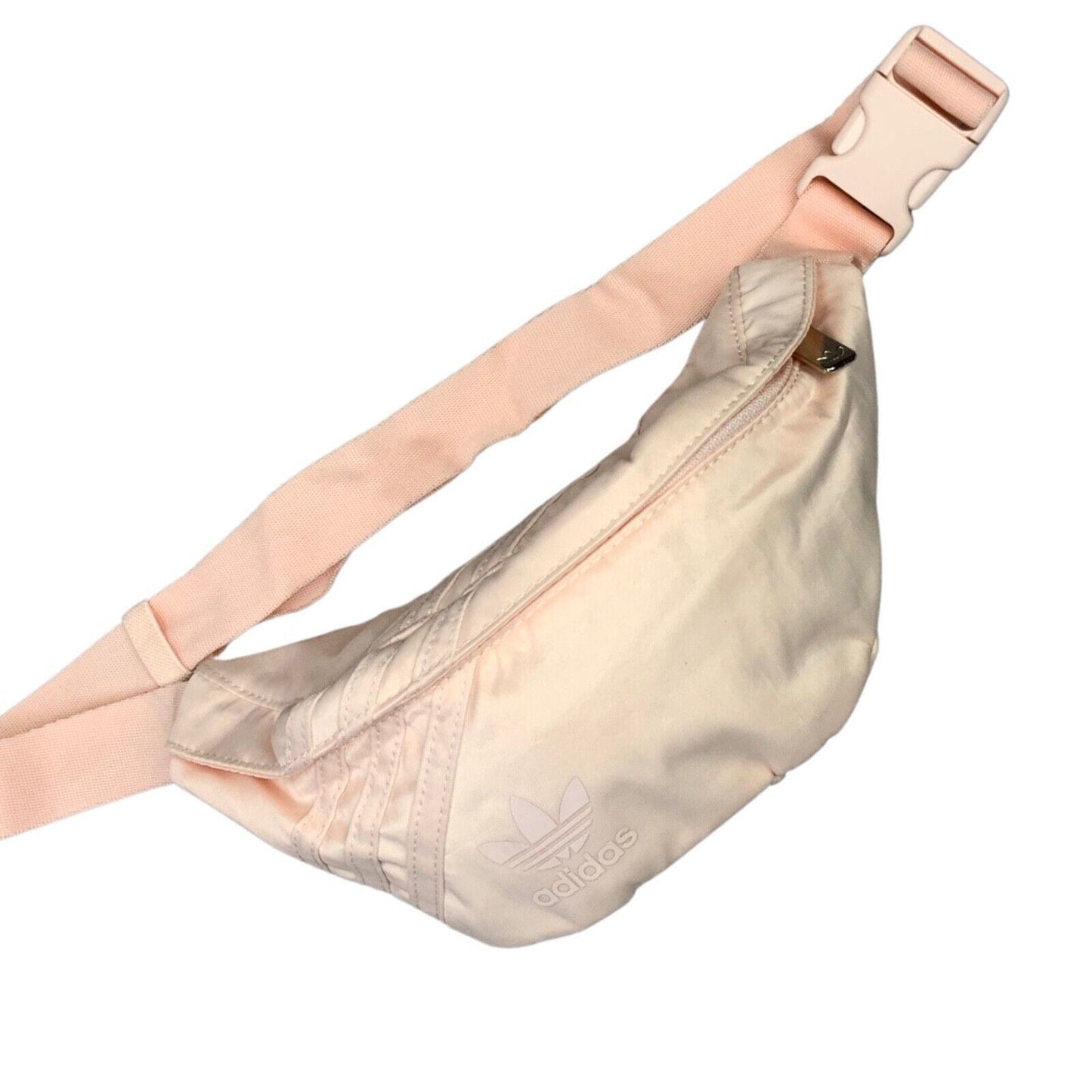 Vintage 90s 00s Baby Pink Adidas Three Striped Cross Body Bum Bag