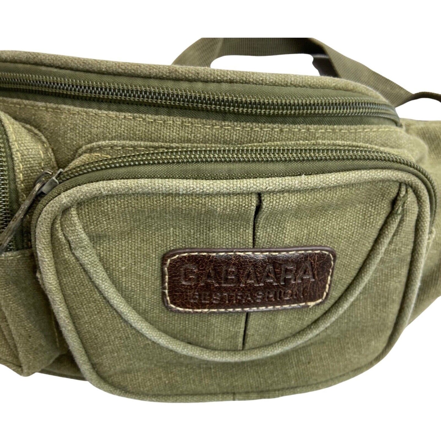 Vintage 90s 00s Khaki Green Utility Gabaara Cross Body Bum Bag