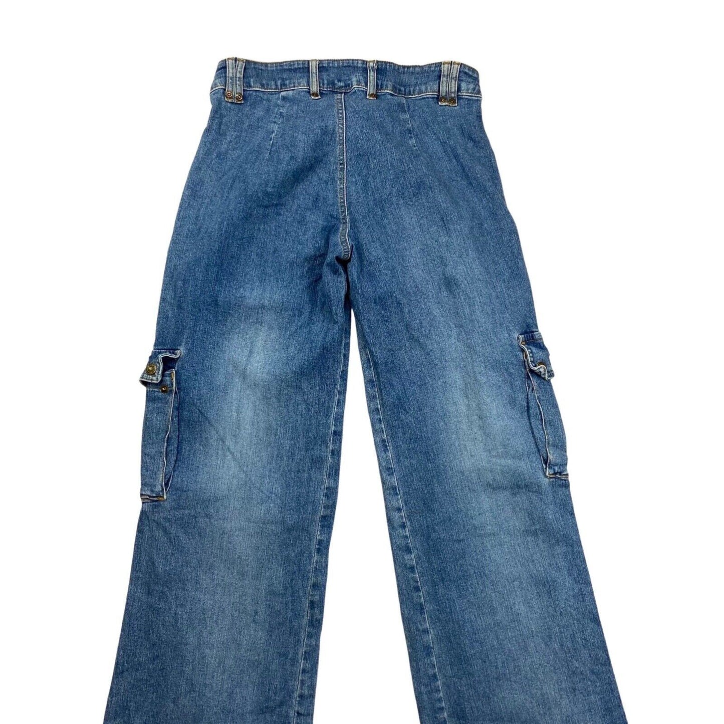 Vintage Y2K Blue Cargo Wide Leg Baggy Denim Jeans 8 10 S