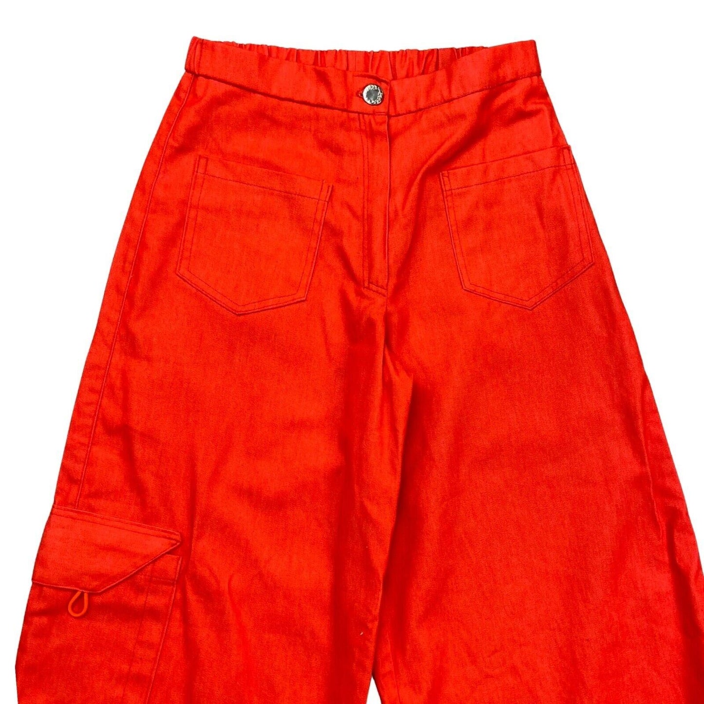 Vintage Y2K Orange Wide Leg Cargo Trousers XS