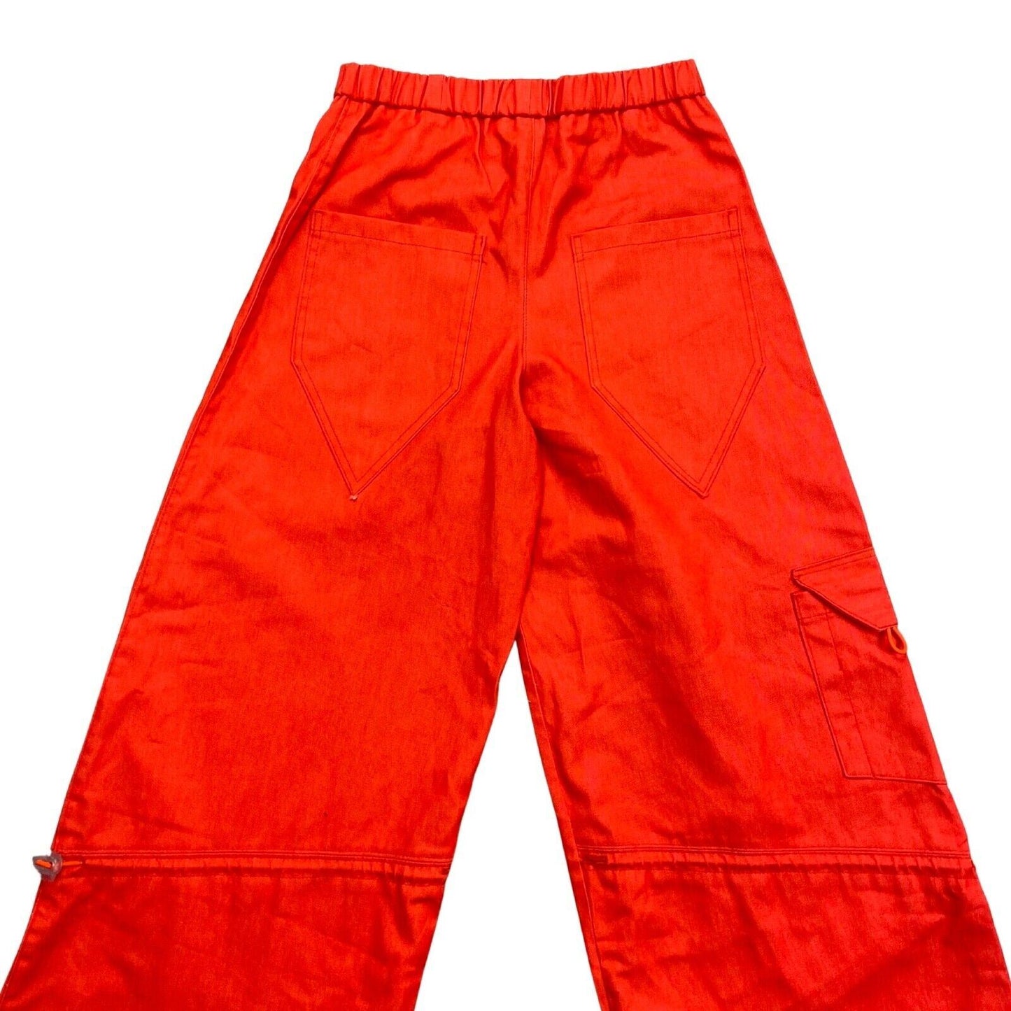 Vintage Y2K Orange Wide Leg Cargo Trousers XS