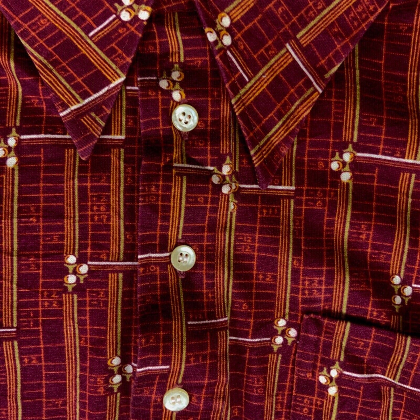 VTG 70S MIZUNO BIG COLLAR MENS POLY SMOCK GOLF SHIRT PSYCHEDELIC PRINT 38” (36)