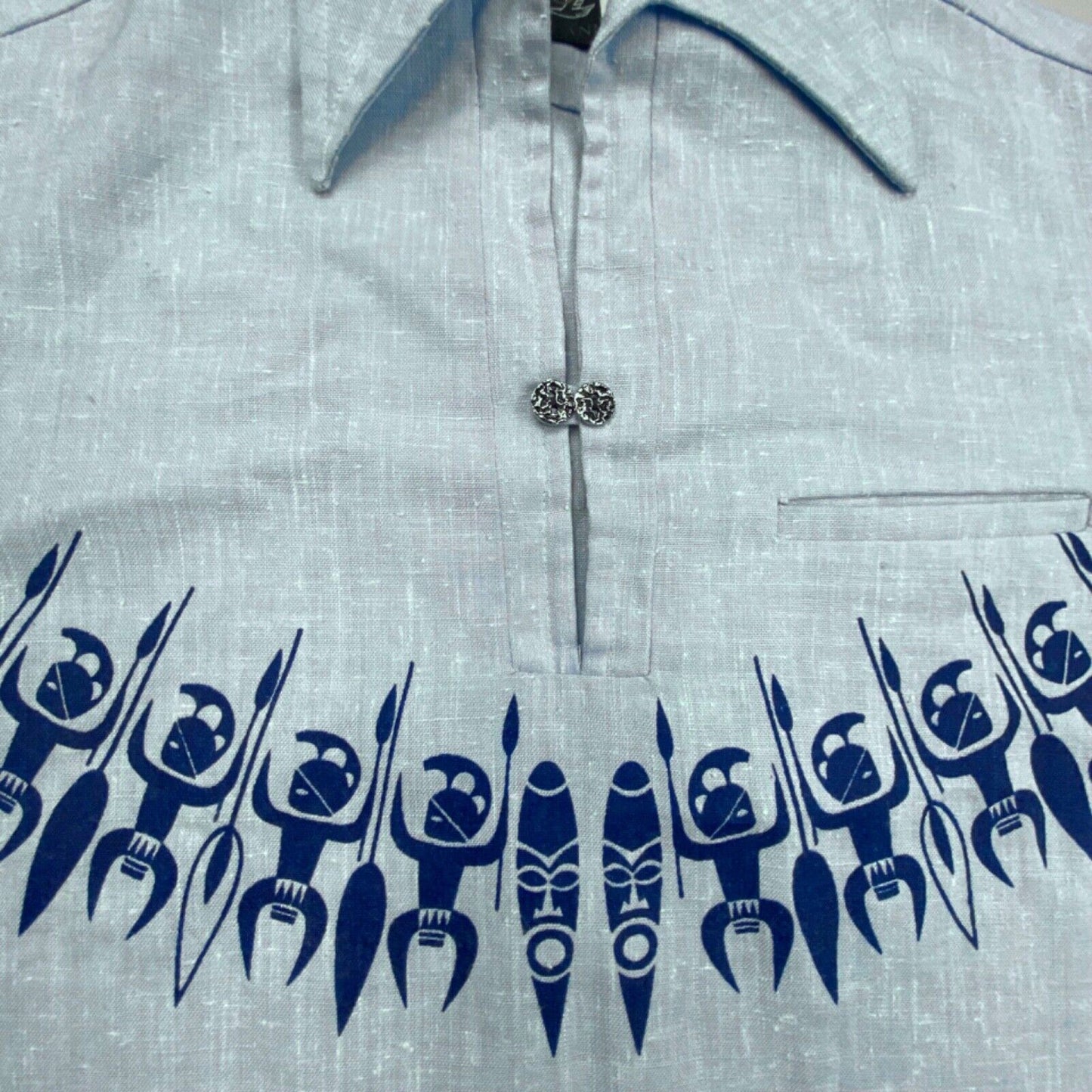 VTG 70s IOLANI COTTON SMOCK HAWAIIAN ALOHA SHIRT TIKI ROCKABILLY 38” (36) S
