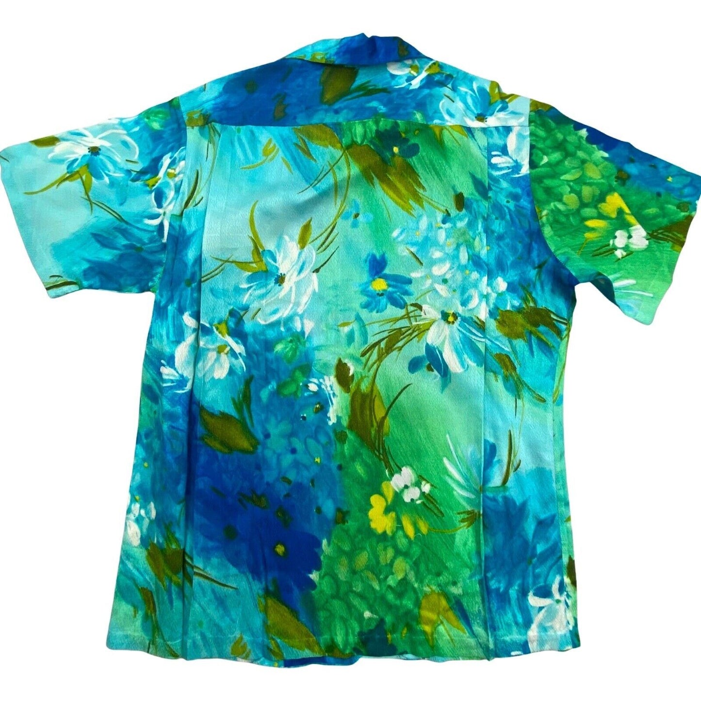 VTG 60s WALTAH CLARKES RAYON HAWAIIAN ALOHA SHIRT TIKI ROCKABILLY 42” (38)