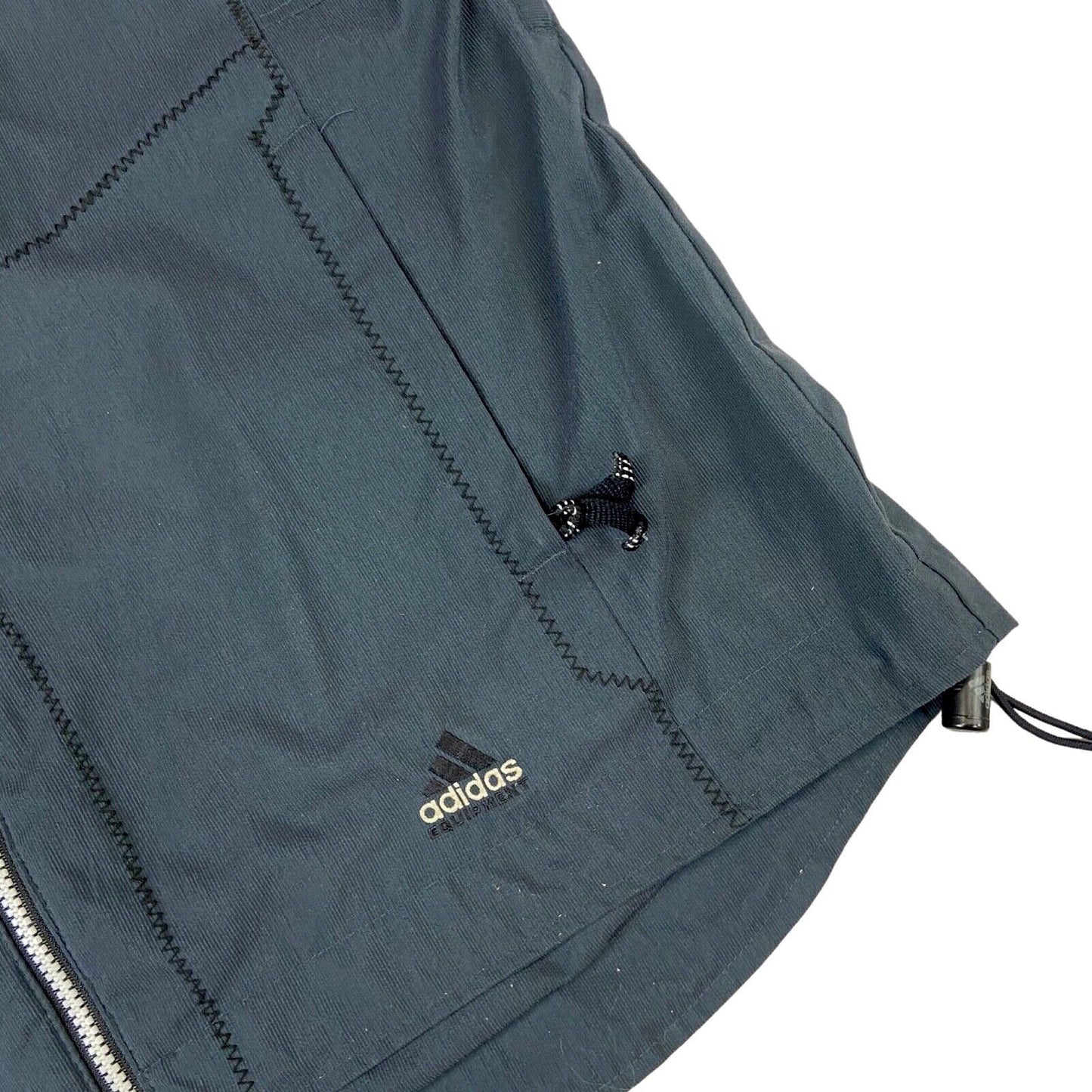 Vintage 90s 00s Charcoal Grey Adidas Equipment Waterproof Sports Jacket XL