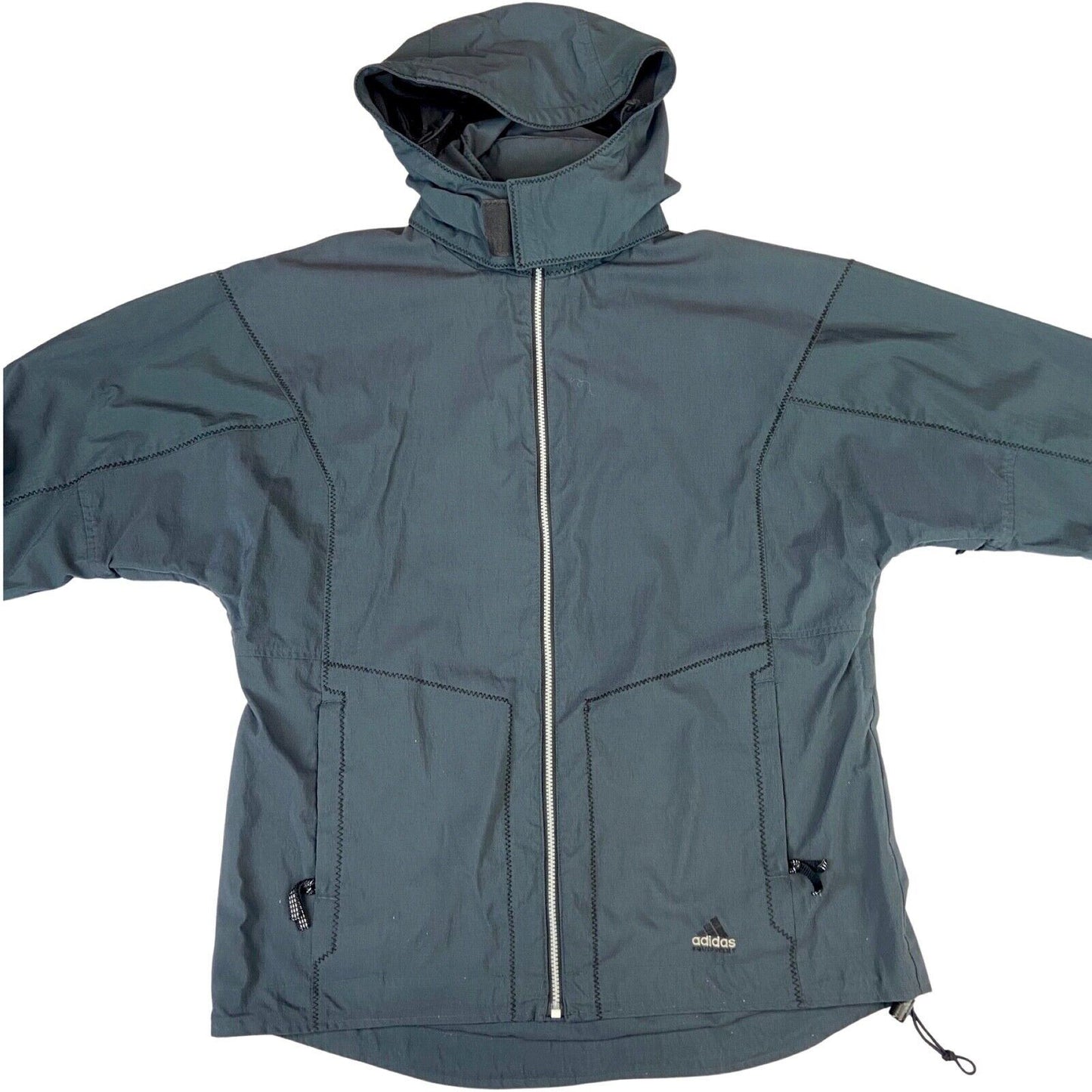 Vintage 90s 00s Charcoal Grey Adidas Equipment Waterproof Sports Jacket XL