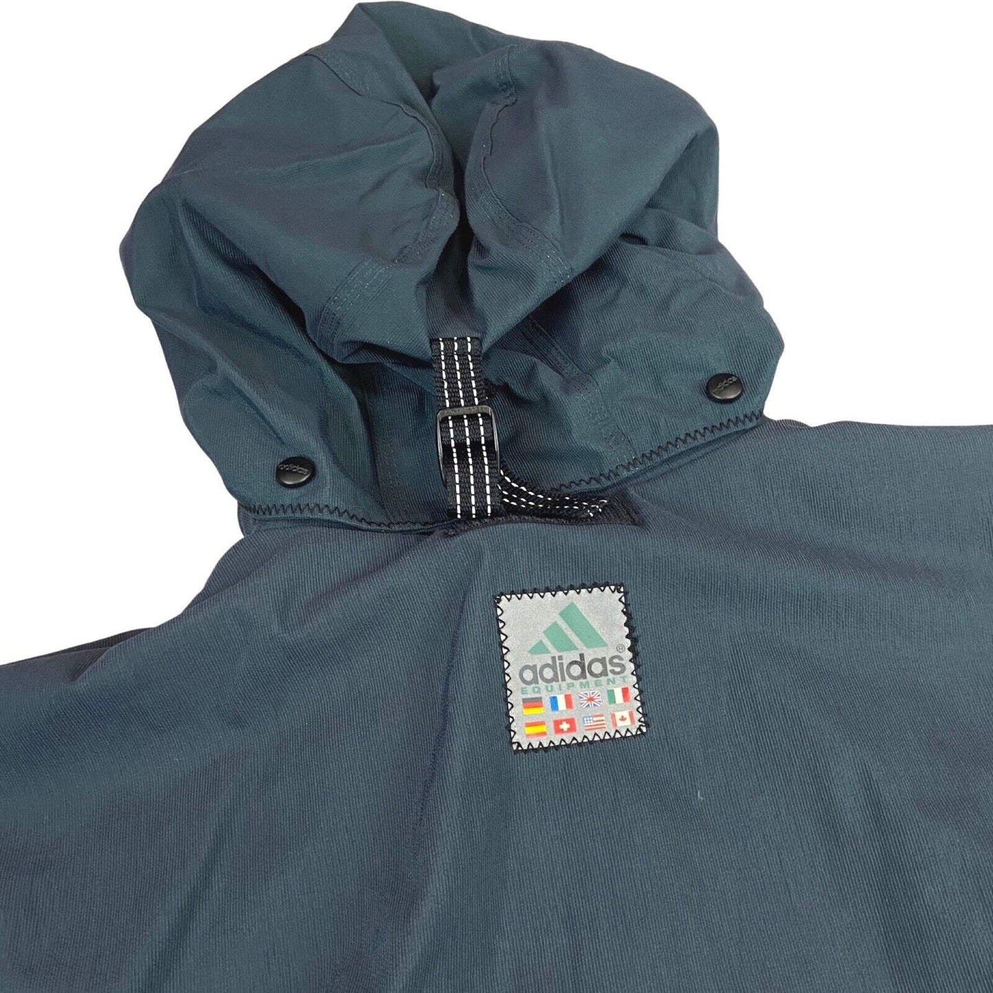 Vintage 90s 00s Charcoal Grey Adidas Equipment Waterproof Sports Jacket XL
