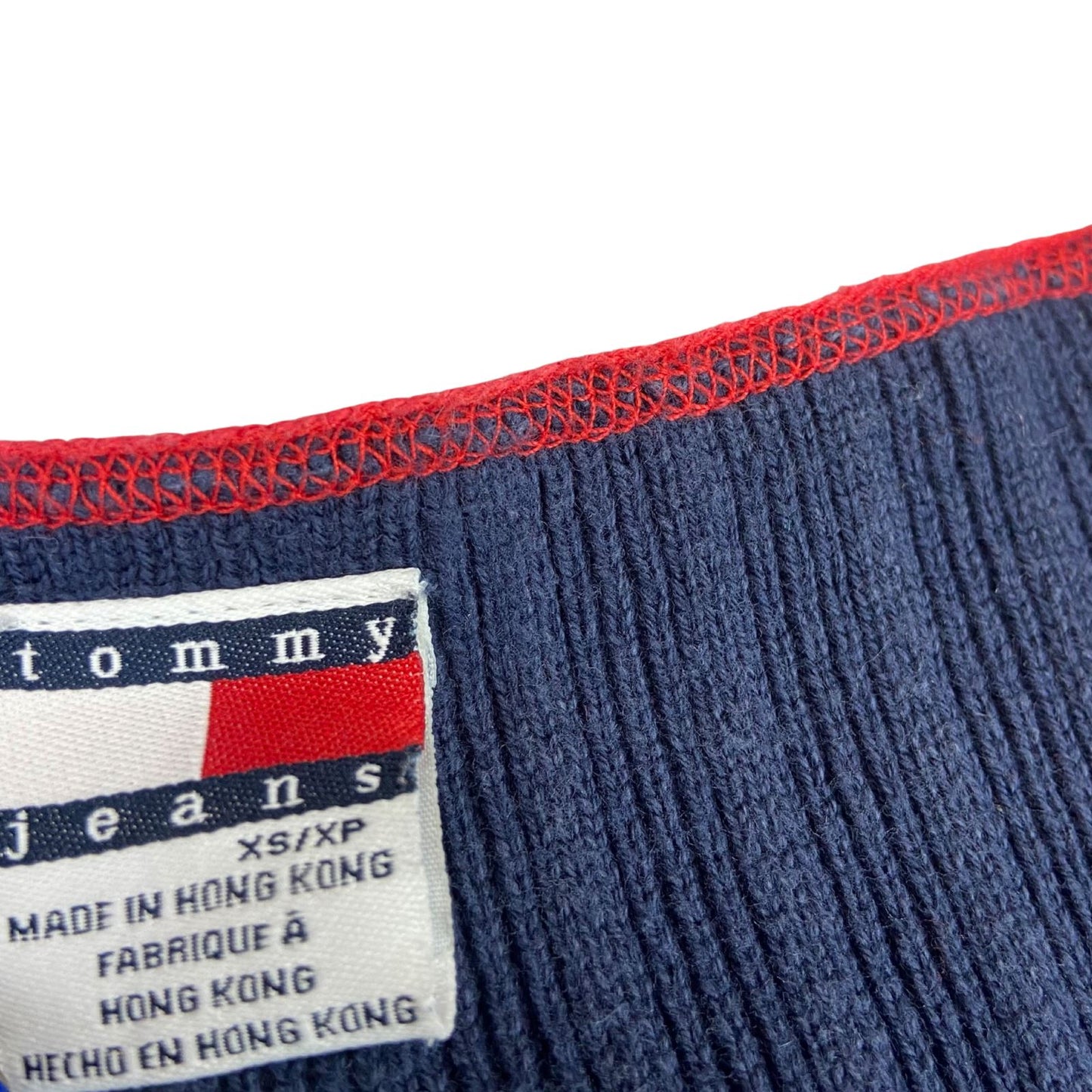 Vintage 90s 00s Navy Blue Tommy Hilfiger Knitted Contrast Stitch Tank Top 8 10 S