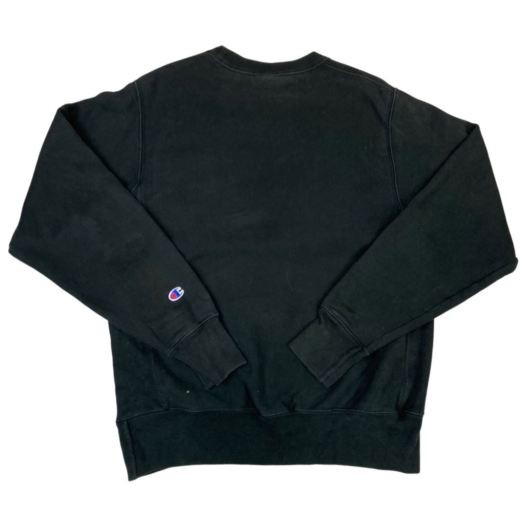 Vintage 00s Y2k Black Blue Spellout Champion Crewneck Jumper M