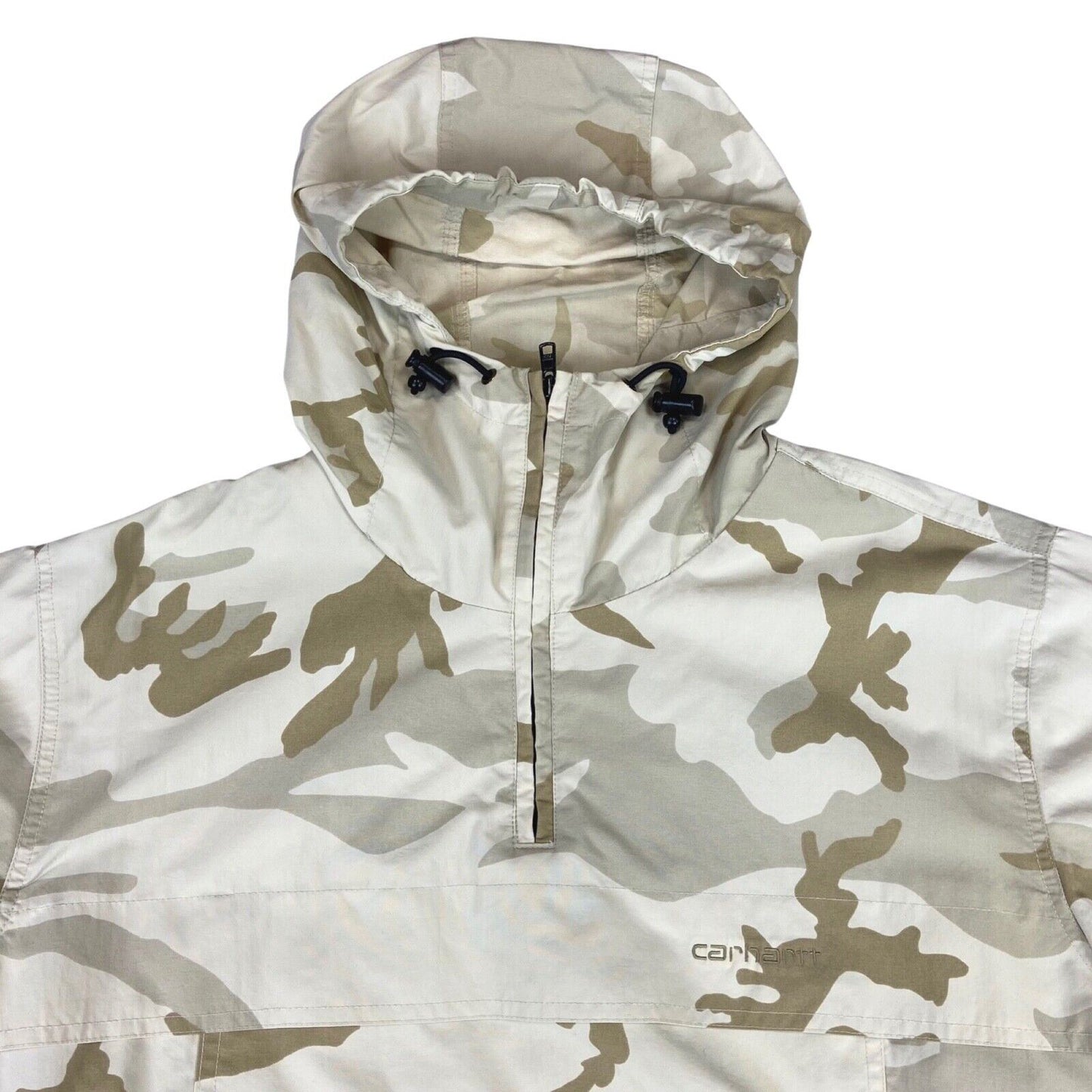 Vintage 00s Cream Carhartt Camouflage Print Pull Over Jacket L