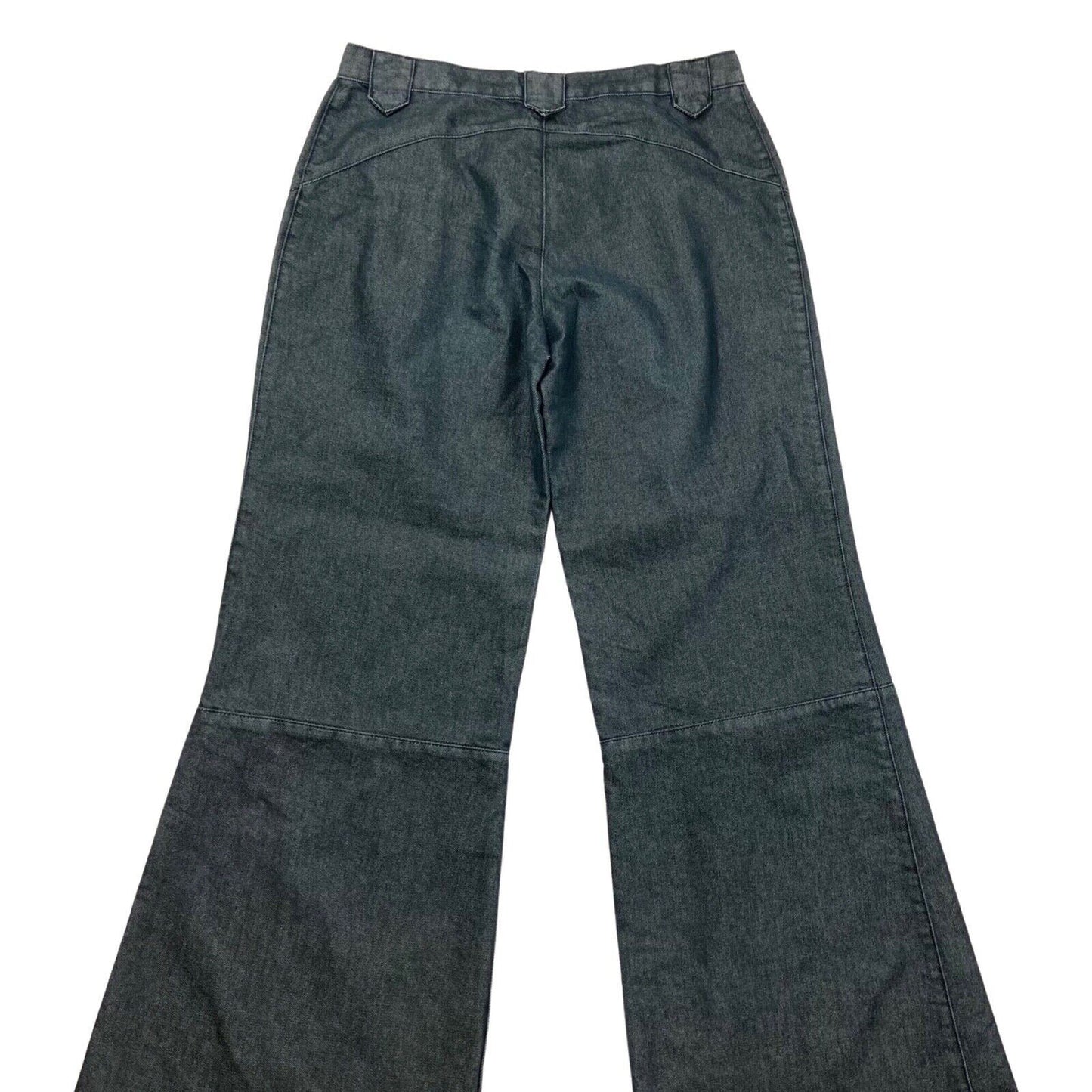 Vintage 00s Y2K Black Twill Weave Wide Leg Fishbone Denim Jeans 32" 12