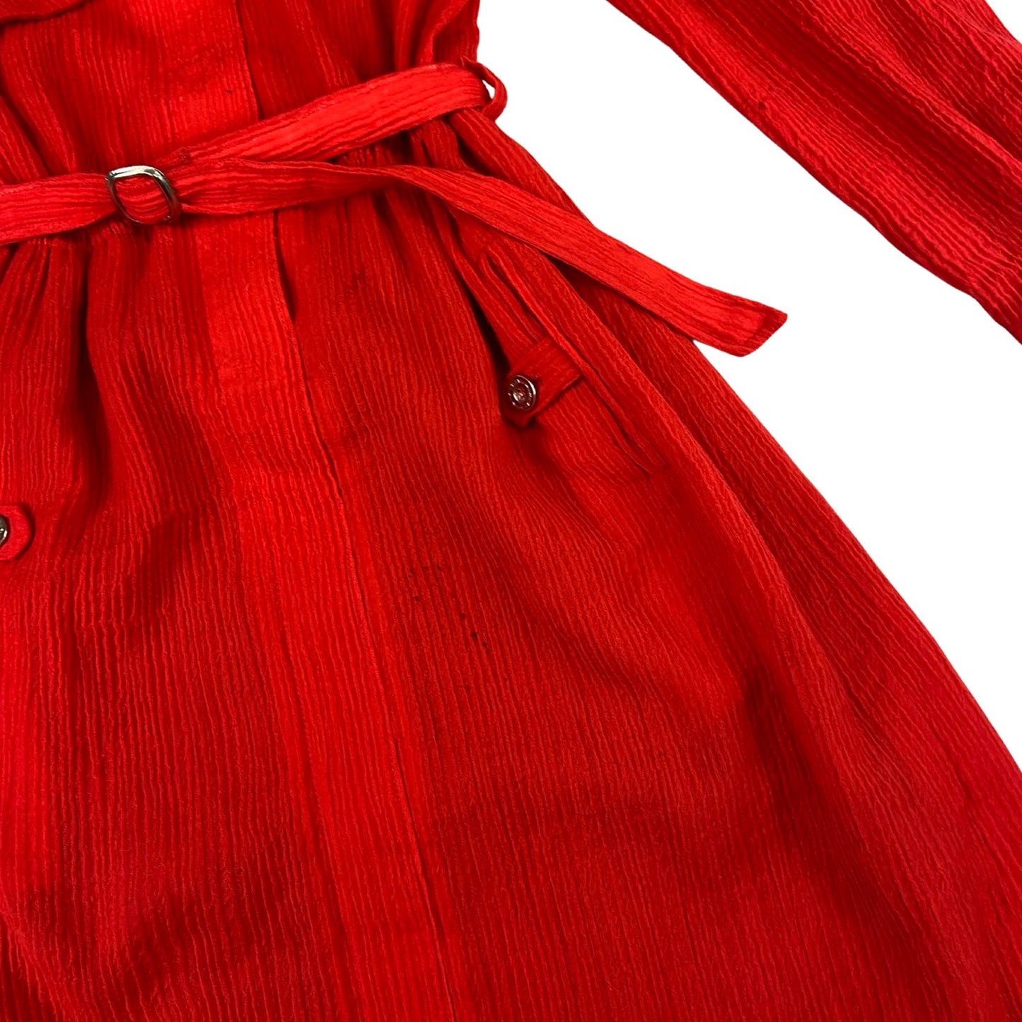 Vintage 80s Red Long Sleeve Midi Dress