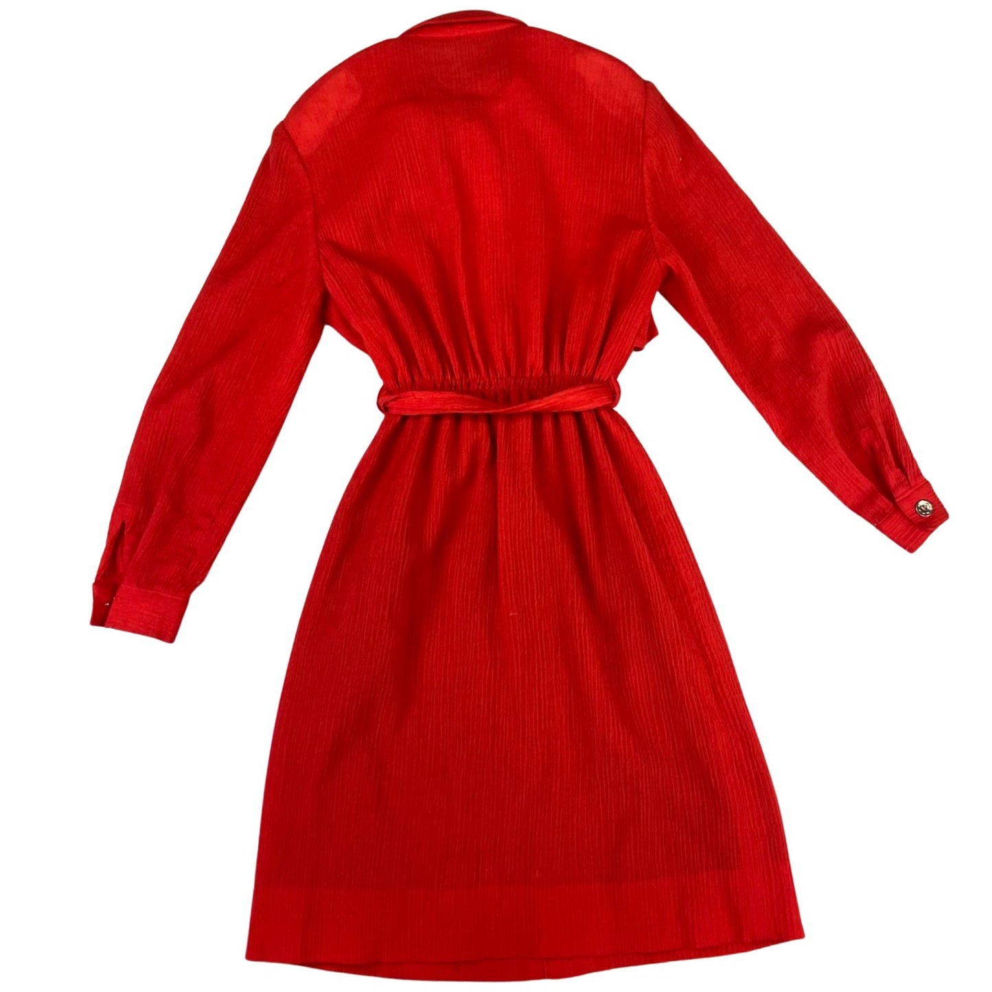 Vintage 80s Red Long Sleeve Midi Dress