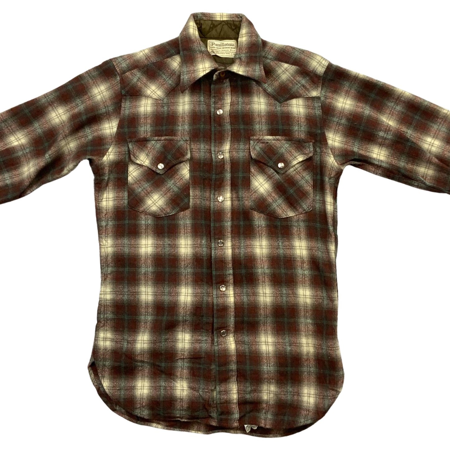 VTG USA PENDLETON HIGH GRADE WESTERN WEAR CANYON SHIRT WOOL ROCKABILLY 34”(38)XS