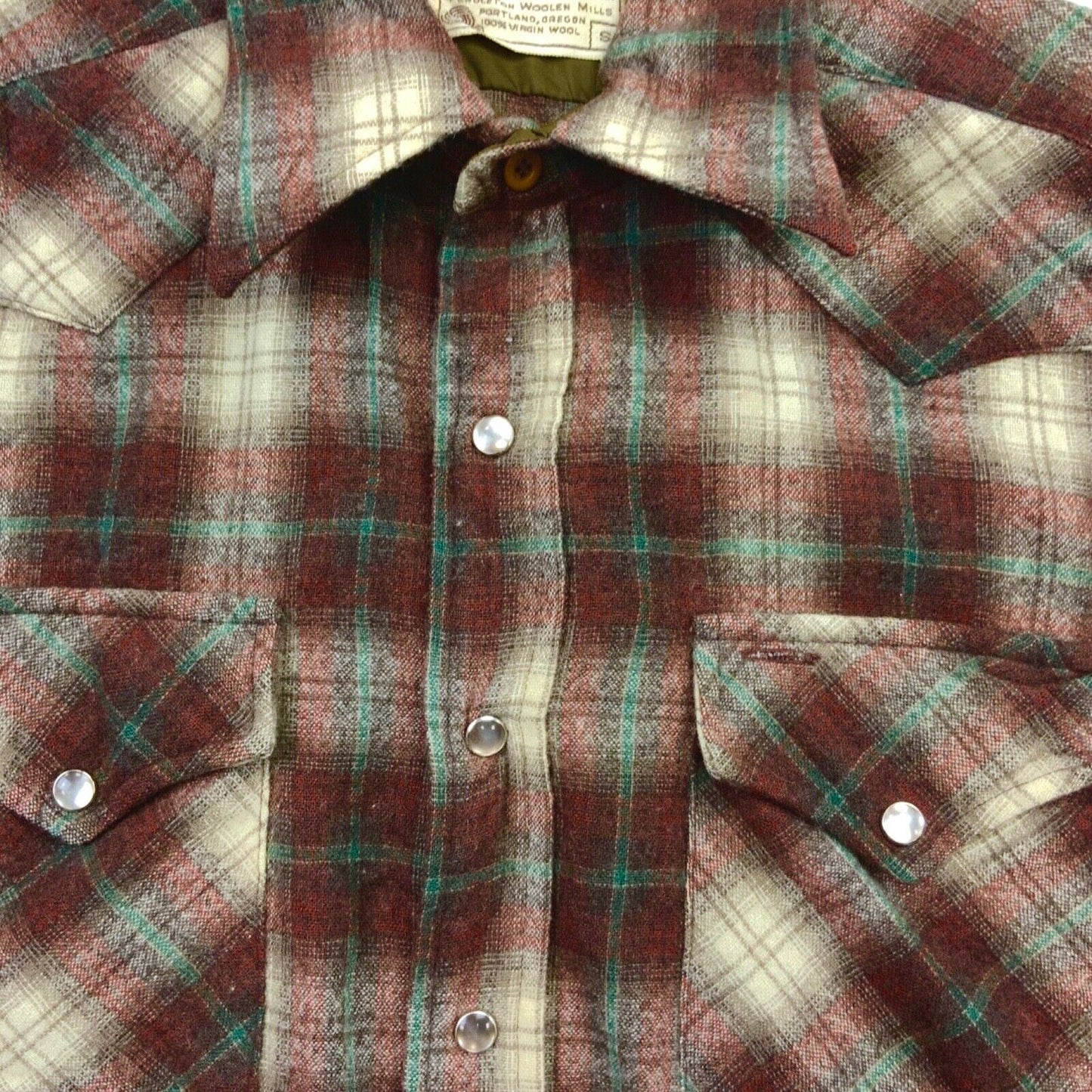 VTG USA PENDLETON HIGH GRADE WESTERN WEAR CANYON SHIRT WOOL ROCKABILLY 34”(38)XS