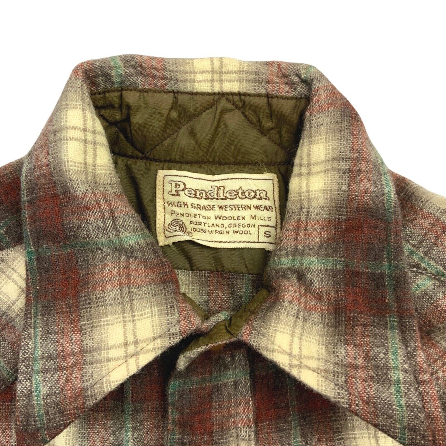 VTG USA PENDLETON HIGH GRADE WESTERN WEAR CANYON SHIRT WOOL ROCKABILLY 34”(38)XS