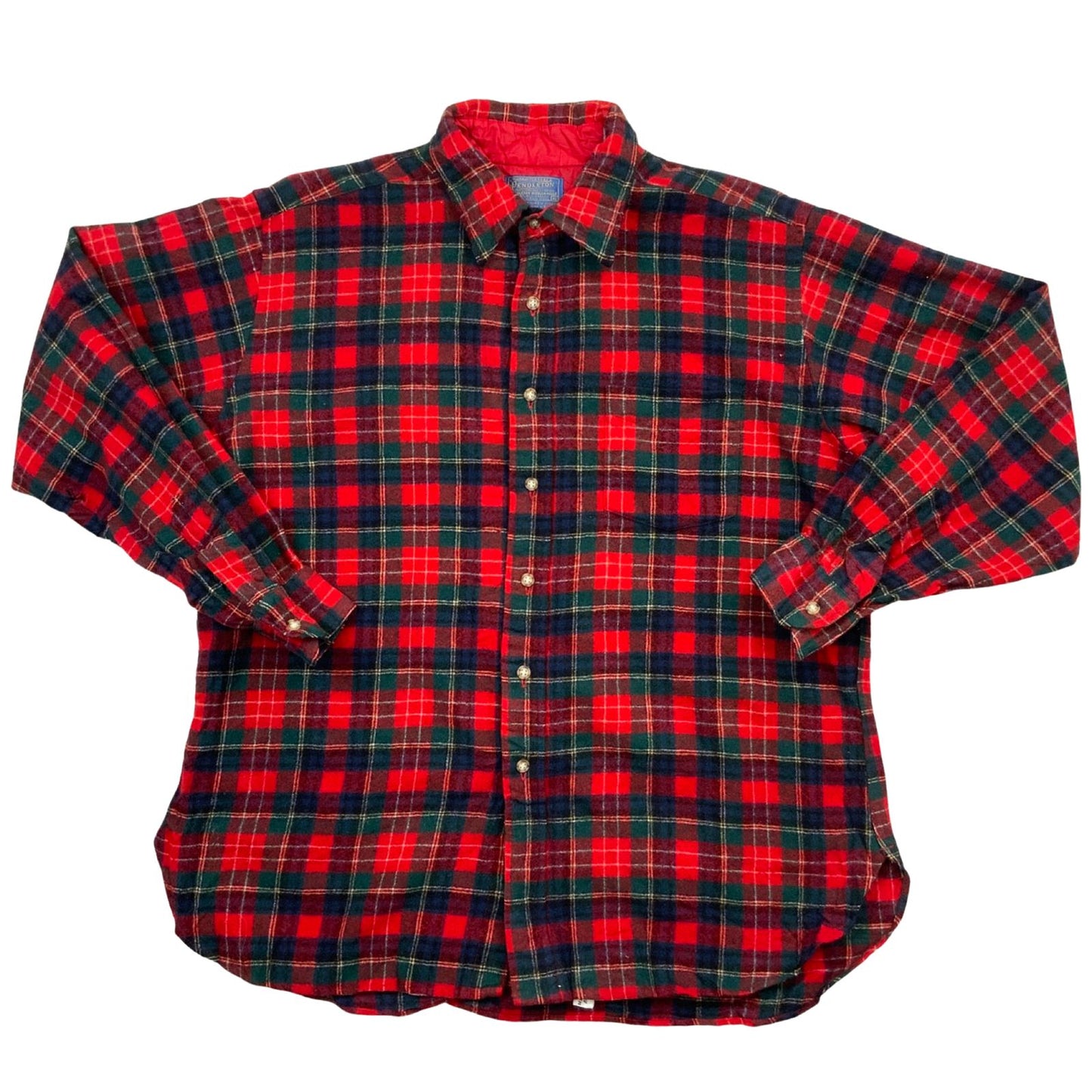 VTG USA PENDLETON WOOL SHIRT CHECK PLAID ROCKABILLY HOT ROD L 48” (44)