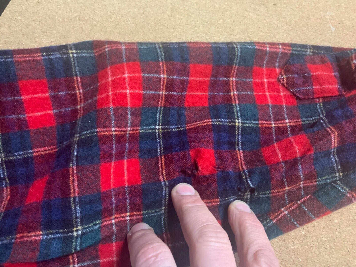 VTG USA PENDLETON WOOL SHIRT CHECK PLAID ROCKABILLY HOT ROD L 48” (44)