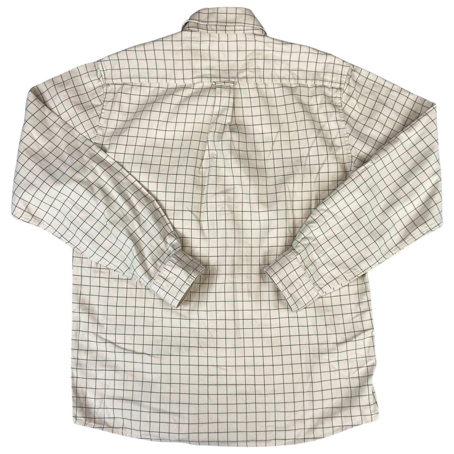 Vintage 90s 00s Barbour Beige Checked Button Down Long Sleeve Shirt L