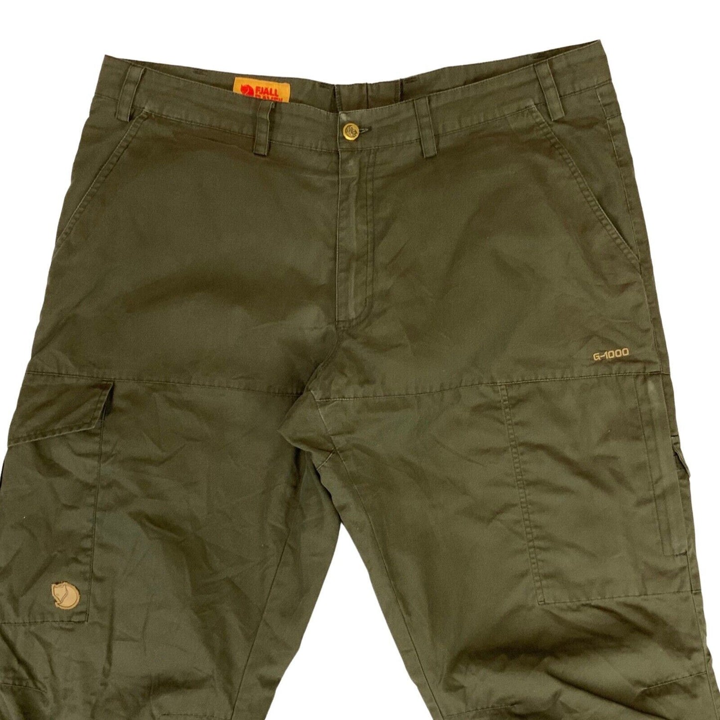 Fjallraven Olive Khaki Ruaha Cargo Trousers G-1000 38-39" Comfort Fit Mid Waist