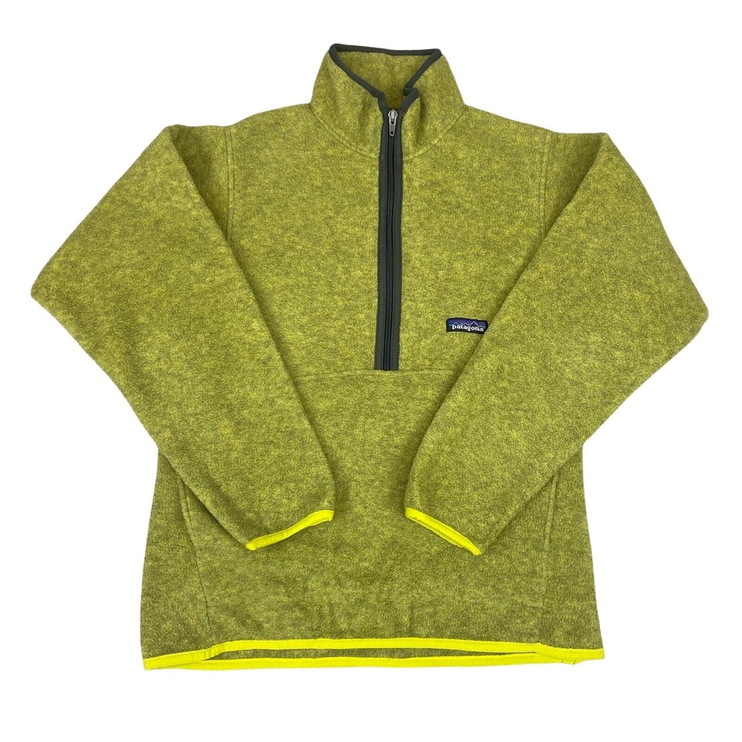 Vintage 00s Green Patagonia Logo 1/4 Zip High Neck Fleece 12 14 M