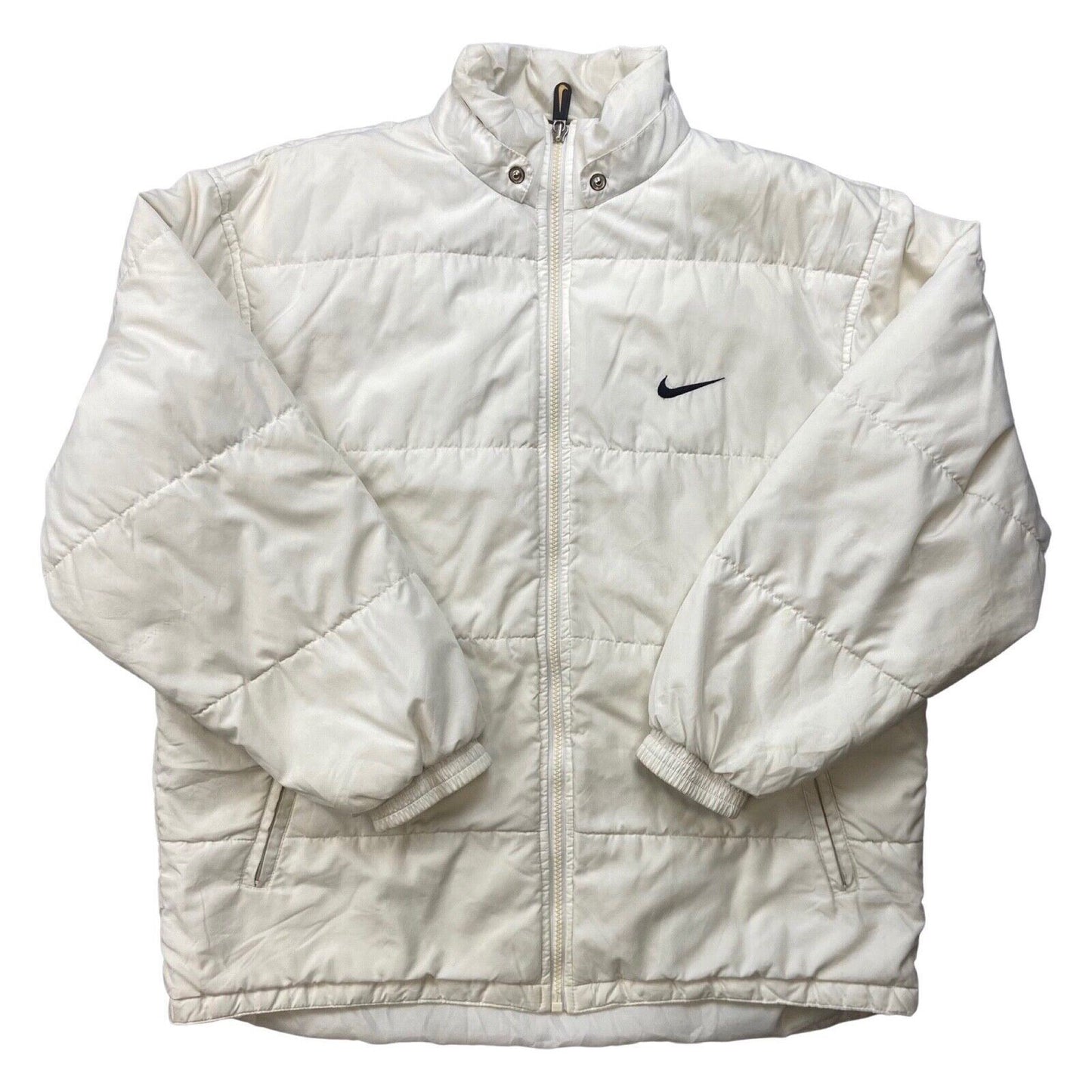 Vintage 1990's White Nike Puffer Coat/Jacket Small