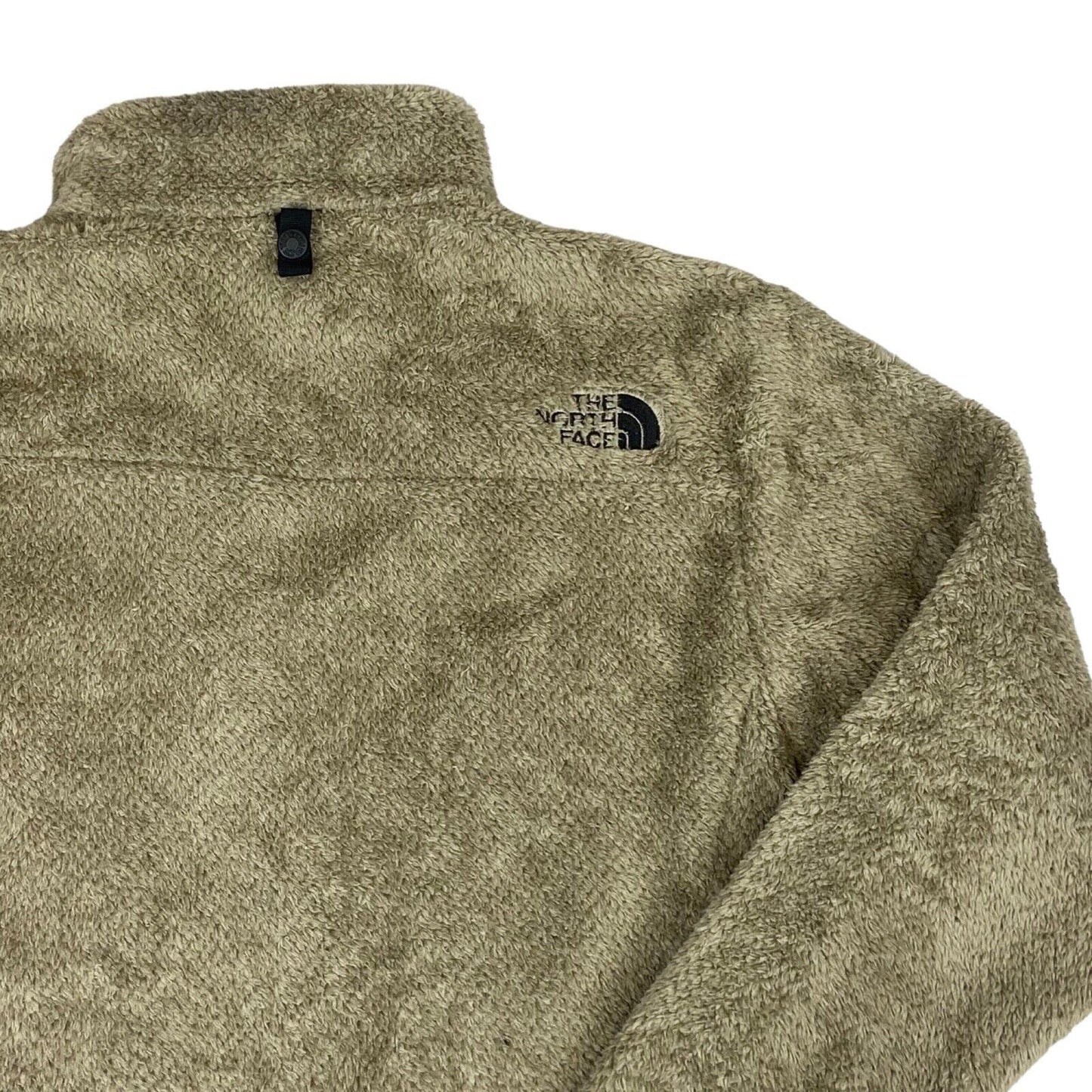Vintage 00s Brown Beige The North Face Zip Up Embroidered Fleece M