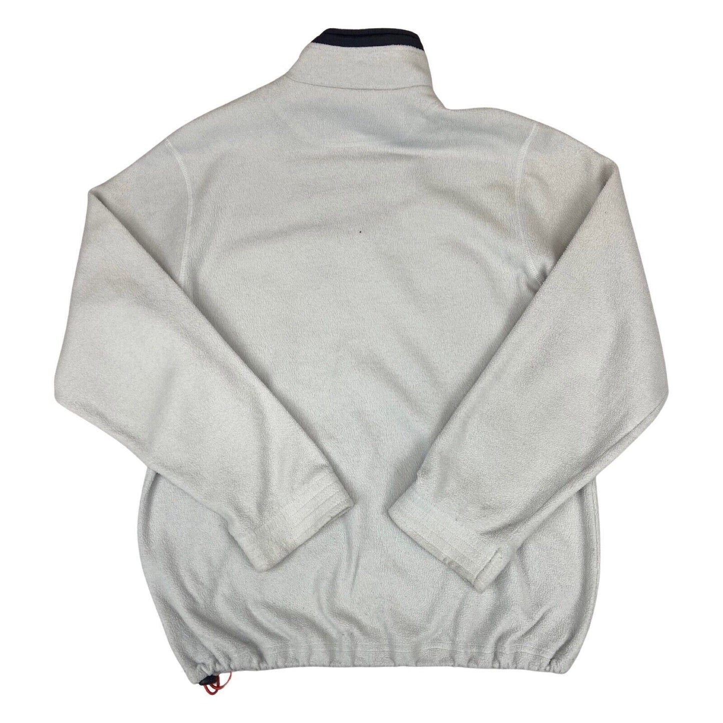 Vintage 90s 00s White Champion Quarter Zip Fleece Jumper Spell Out Embroidered L