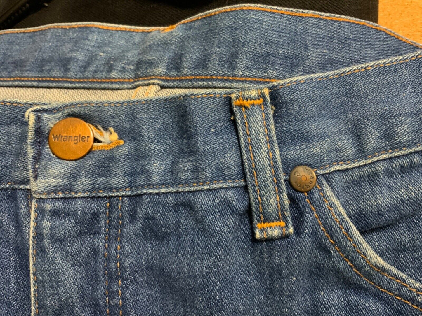 VTG 70s WRANGLER BLUEBELL DENIM JEANS WESTERN SUEDEHEAD MOD SKINS 30L 33L