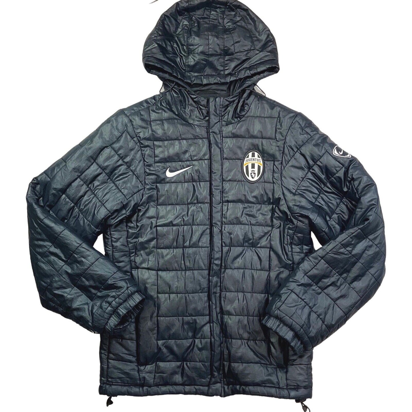 Vintage 00s Black blue Nike Fit Juventus Football Club Training Puffa Jacket S