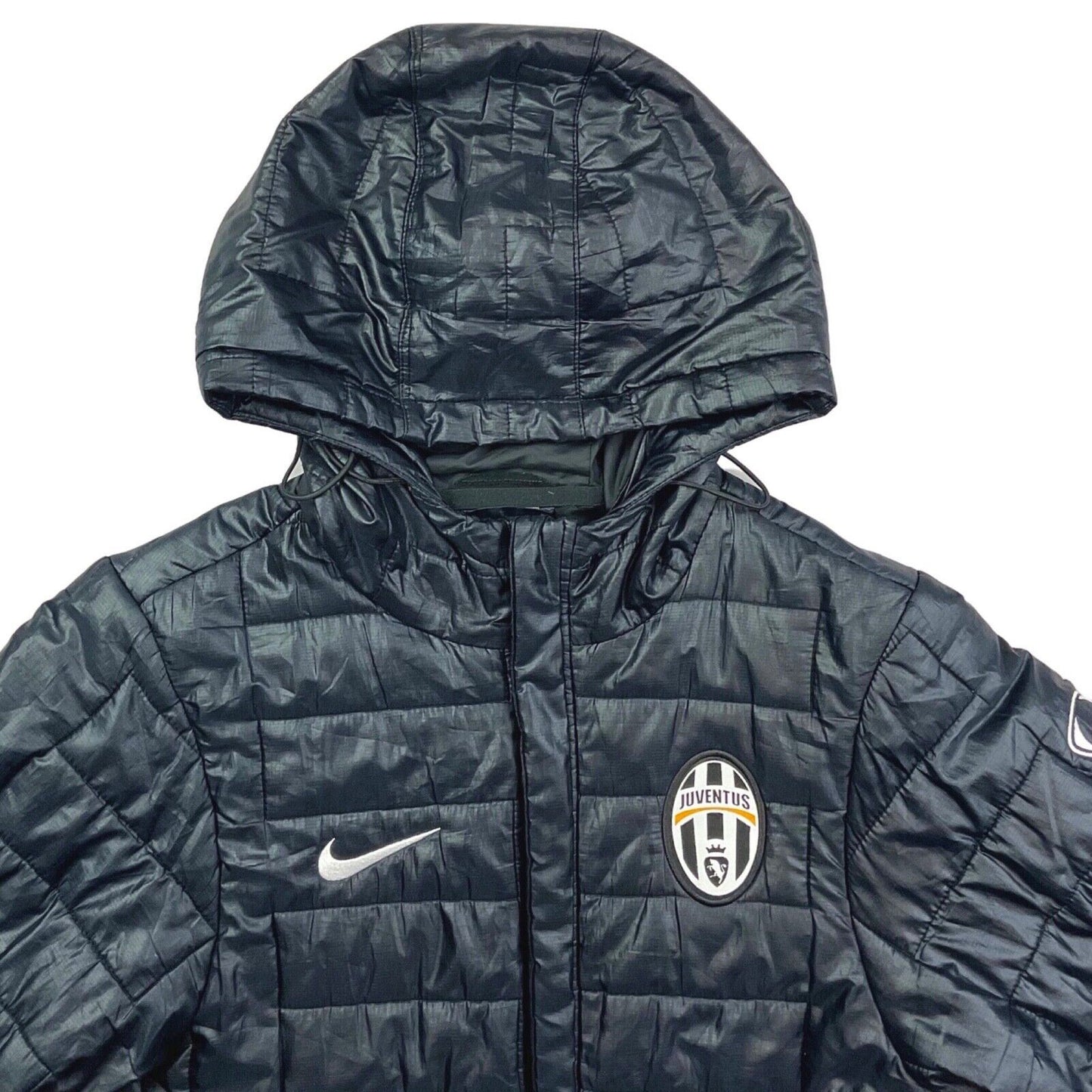 Vintage 00s Black blue Nike Fit Juventus Football Club Training Puffa Jacket S