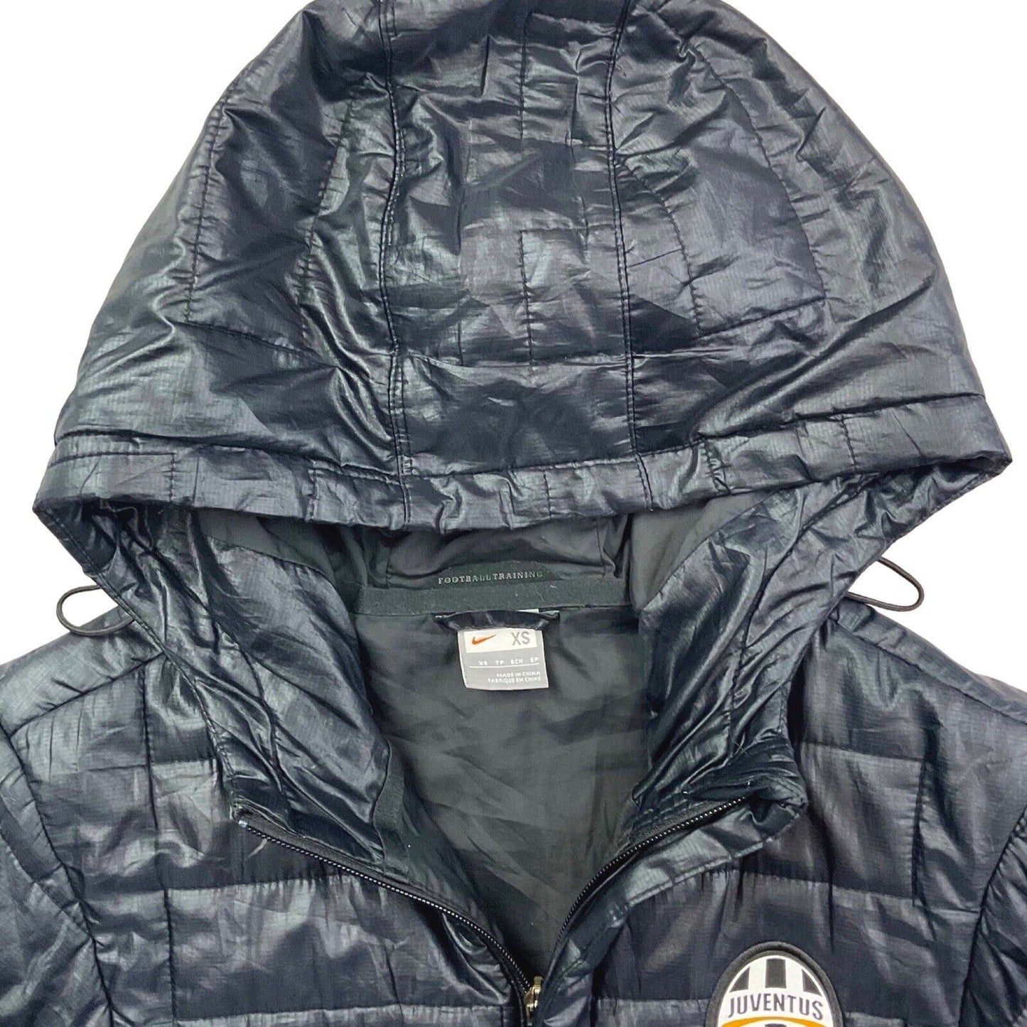 Vintage 00s Black blue Nike Fit Juventus Football Club Training Puffa Jacket S