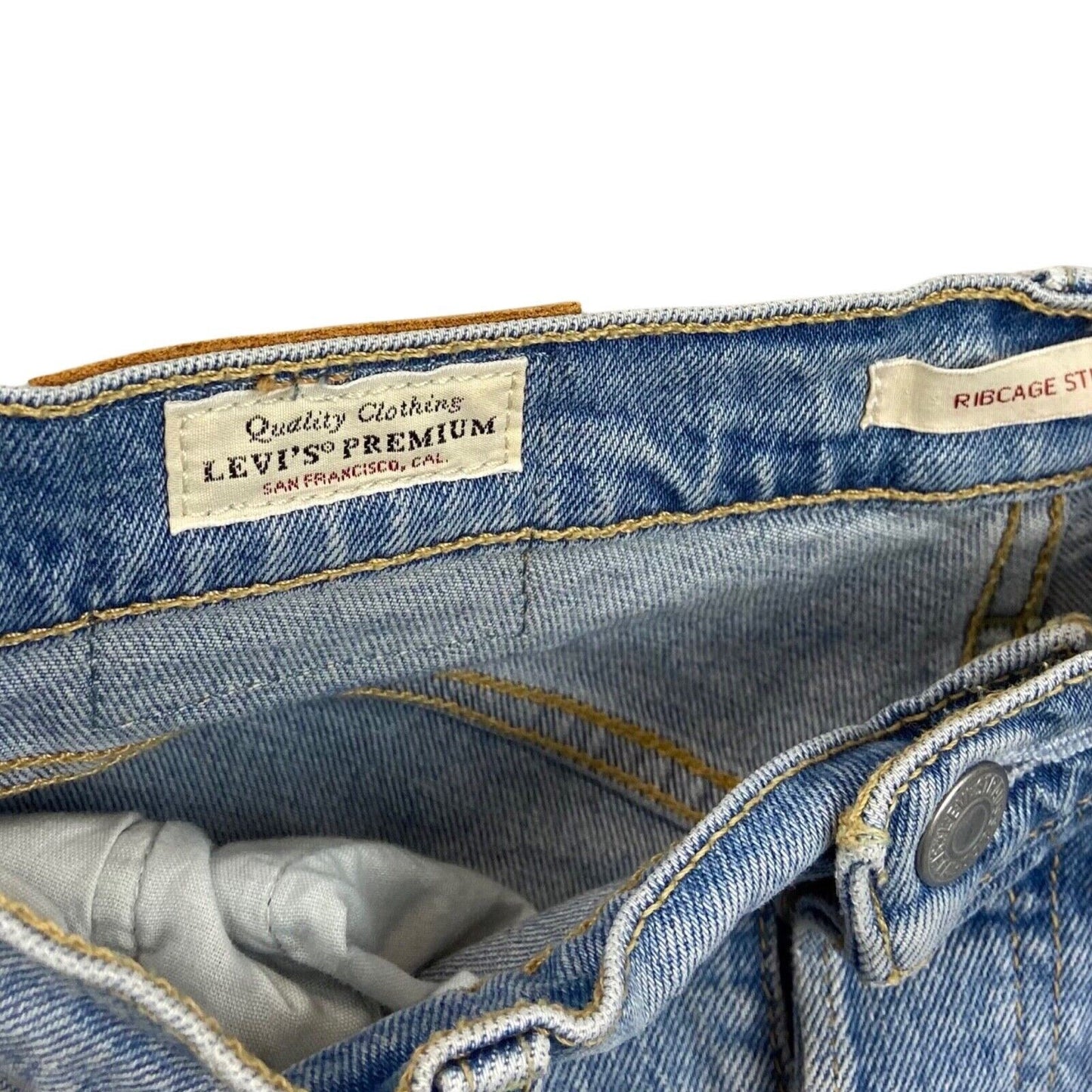 LEVIS PREMIUM RIBCAGE STRAIGHT BIG E RED TAB PREMIUM DENIM JEANS 28L 28L