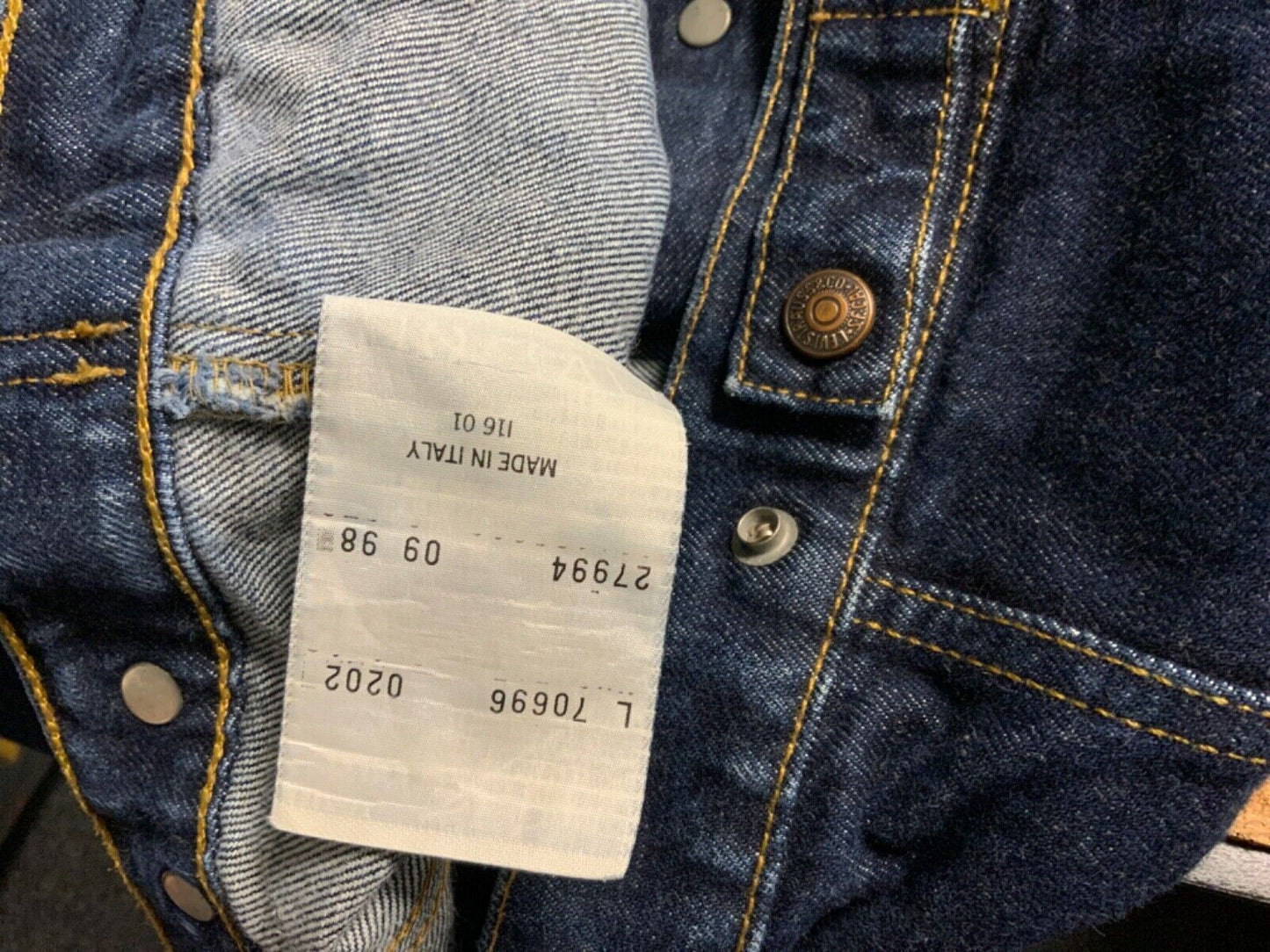 VTG 70s REPLICA LEVIS GIRLS LVC ORANGE TAB DENIM TRUCKER JACKET MOD 40” (36) 10
