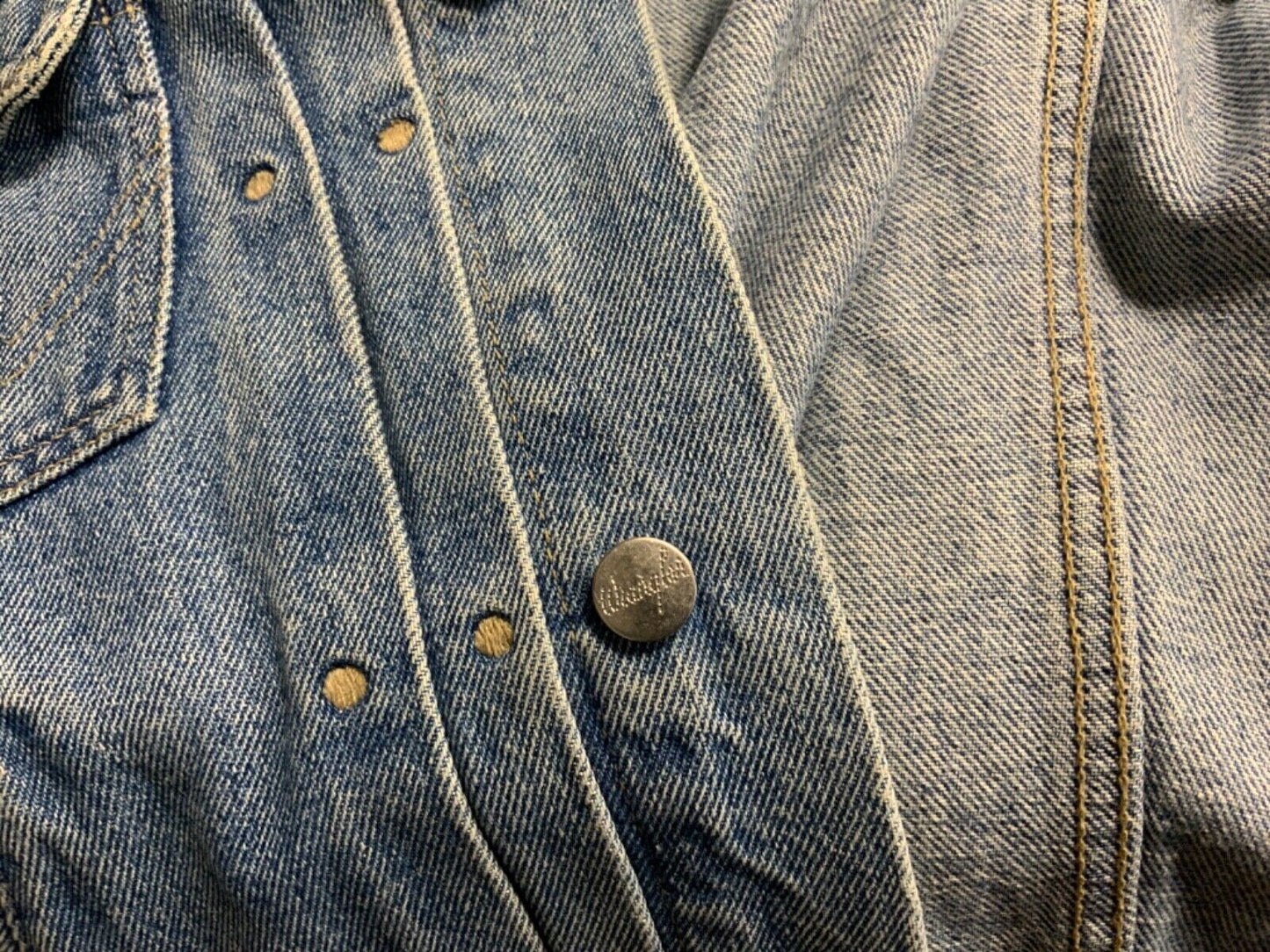 RARE VTG 80s WRANGLER BLUEBELL 30s TYPE 2 DENIM TRUCKER JACKET 45” (41)