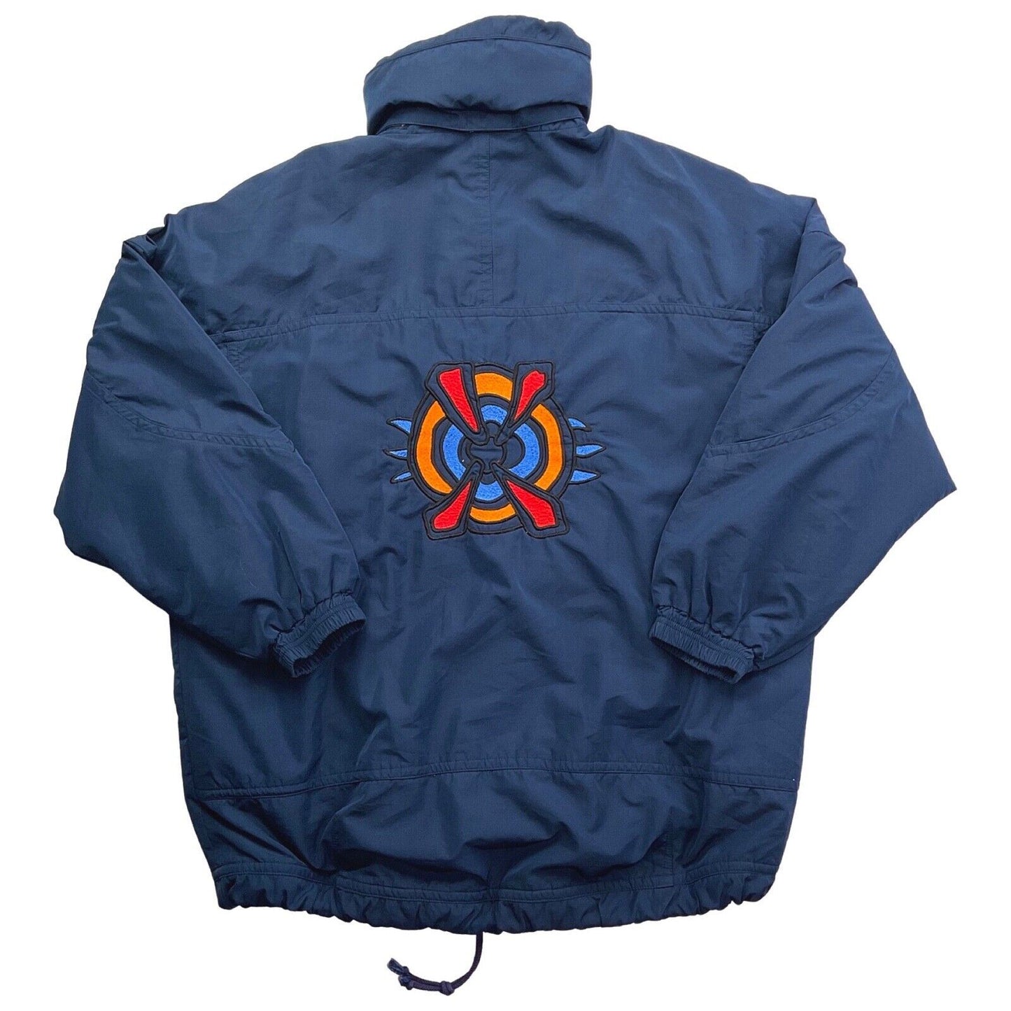 Vintage 1990s Navy Ellesse Thermore Windbreaker/Ski Jacket Large
